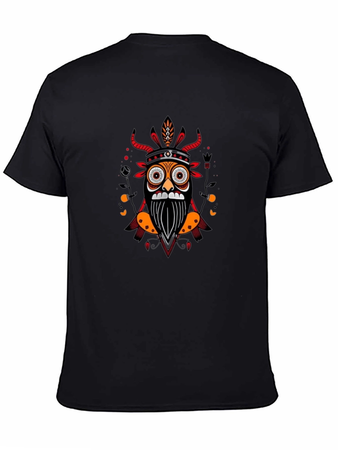 Tribal Mask Graphic Black T-Shirt
