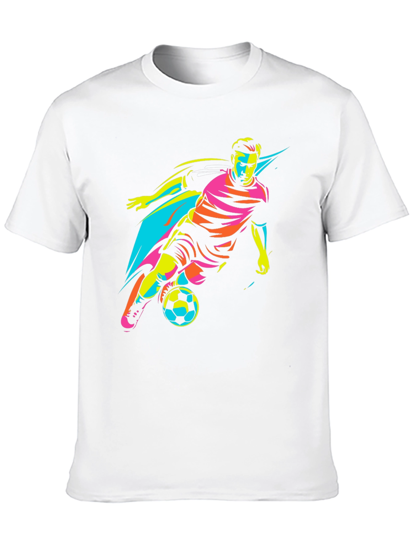 Cool Soccer Player Graphic Tee - Black T-Shirt