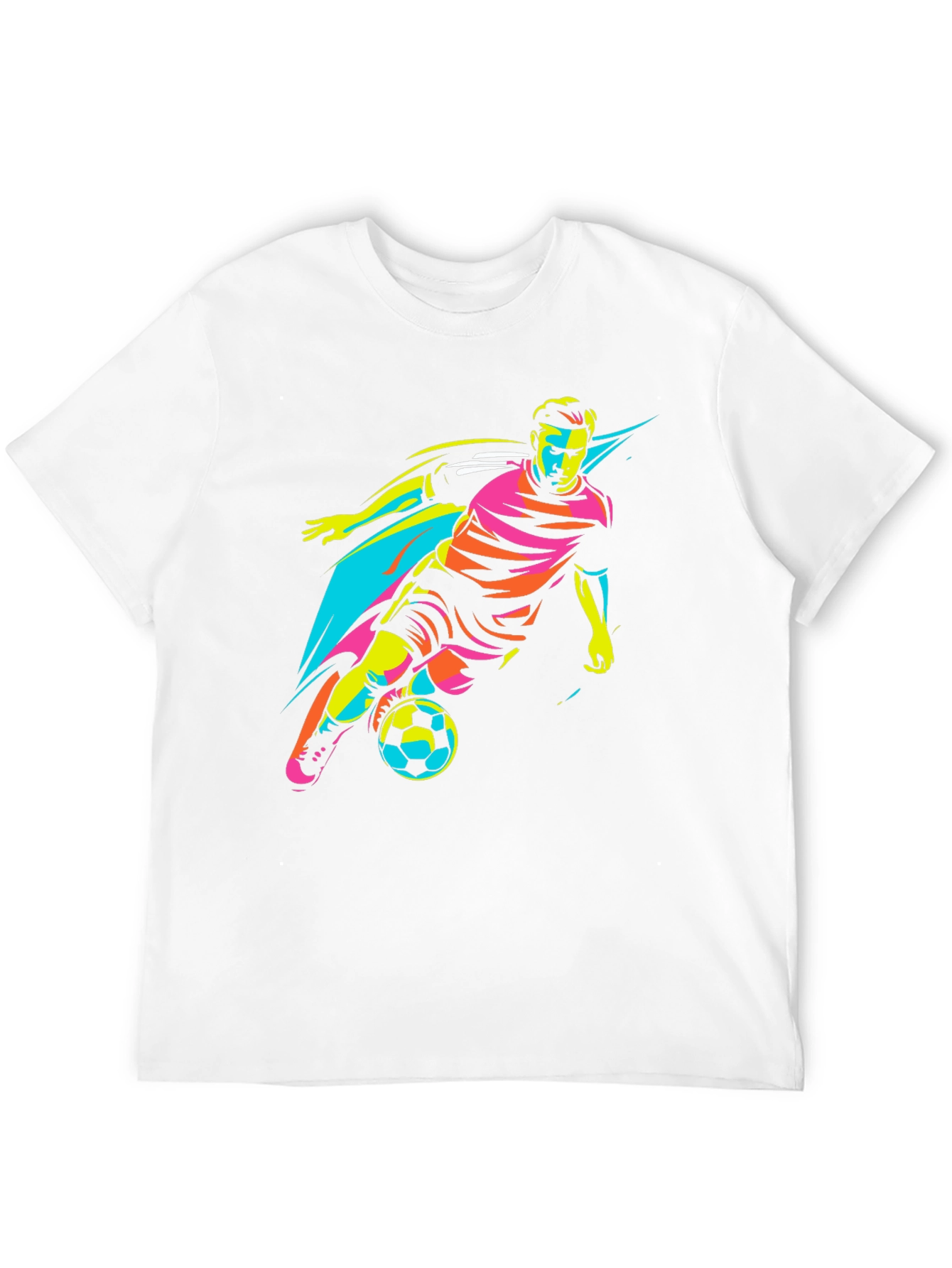 Cool Soccer Player Graphic Tee - Black T-Shirt