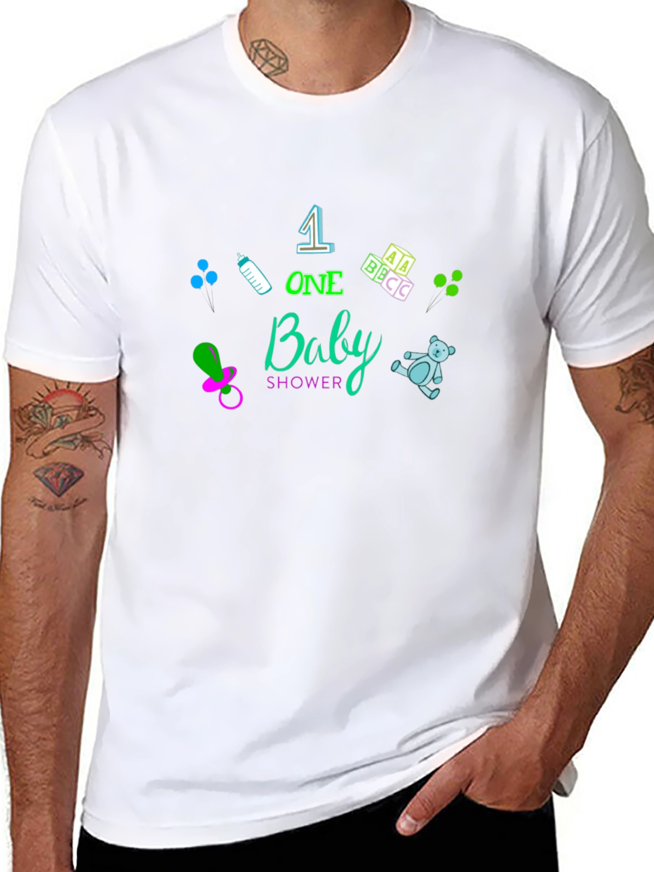 One Baby Shower T-Shirt - New Baby Celebration Tee
