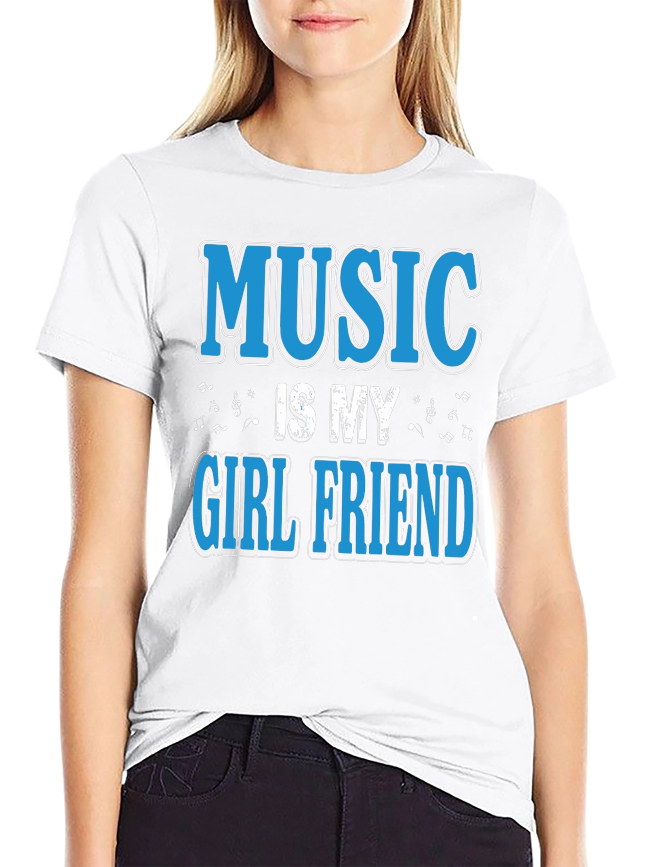 Music is My Girlfriend Black T-Shirt
