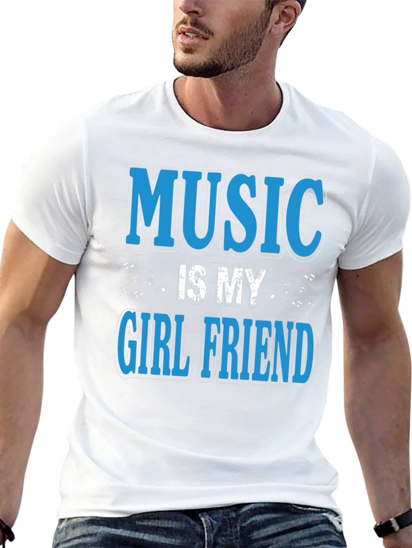 Music is My Girlfriend Black T-Shirt