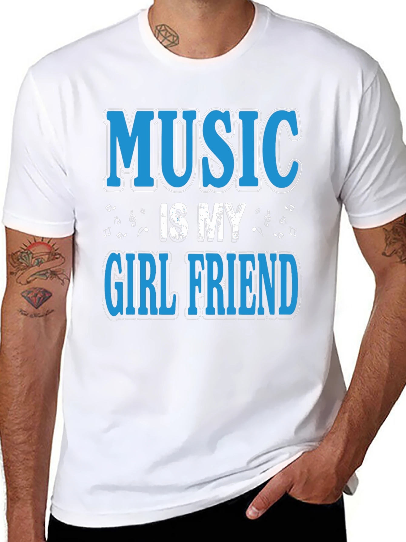 Music is My Girlfriend Black T-Shirt