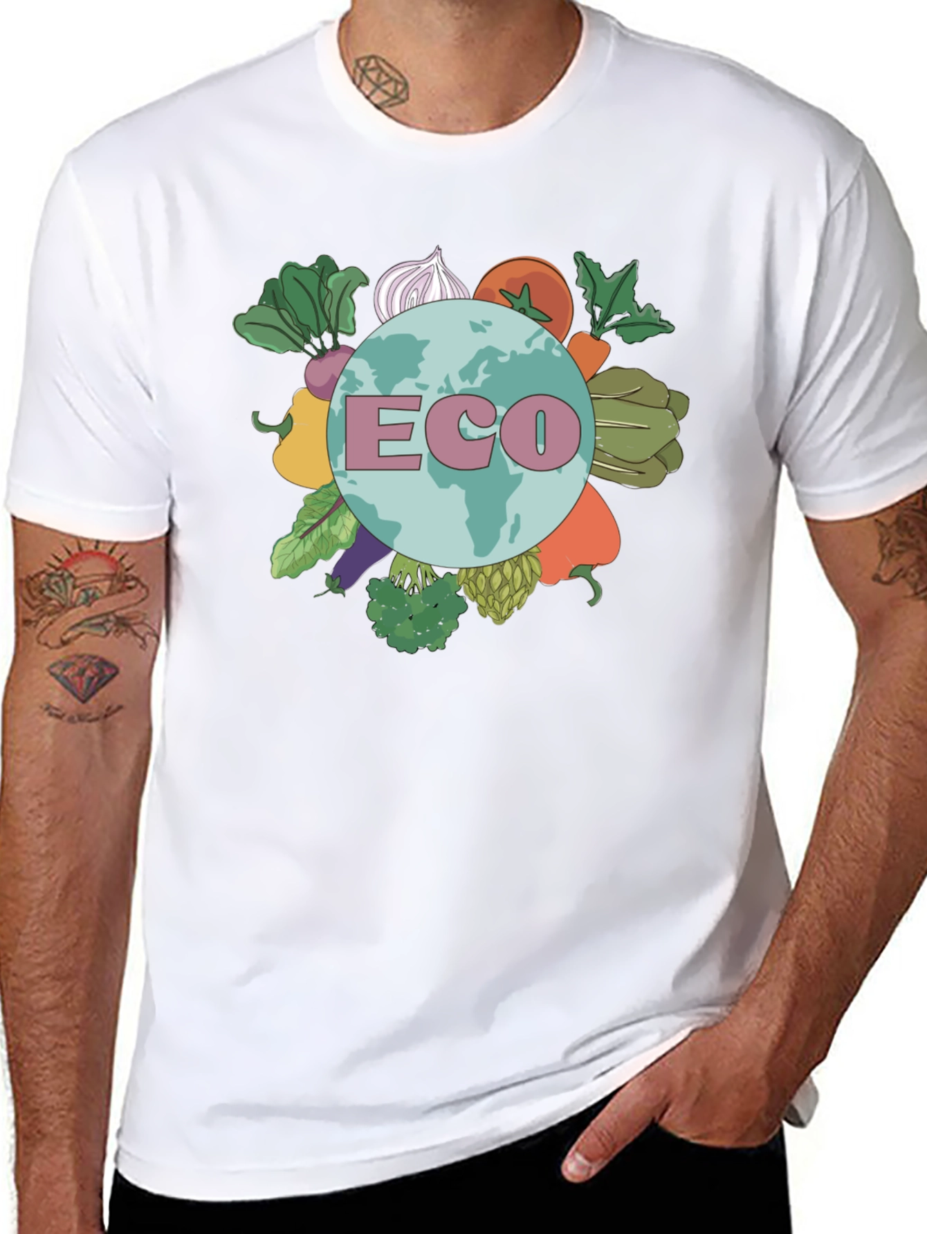 Eco Earth T-Shirt - Vegetable Planet Graphic Tee