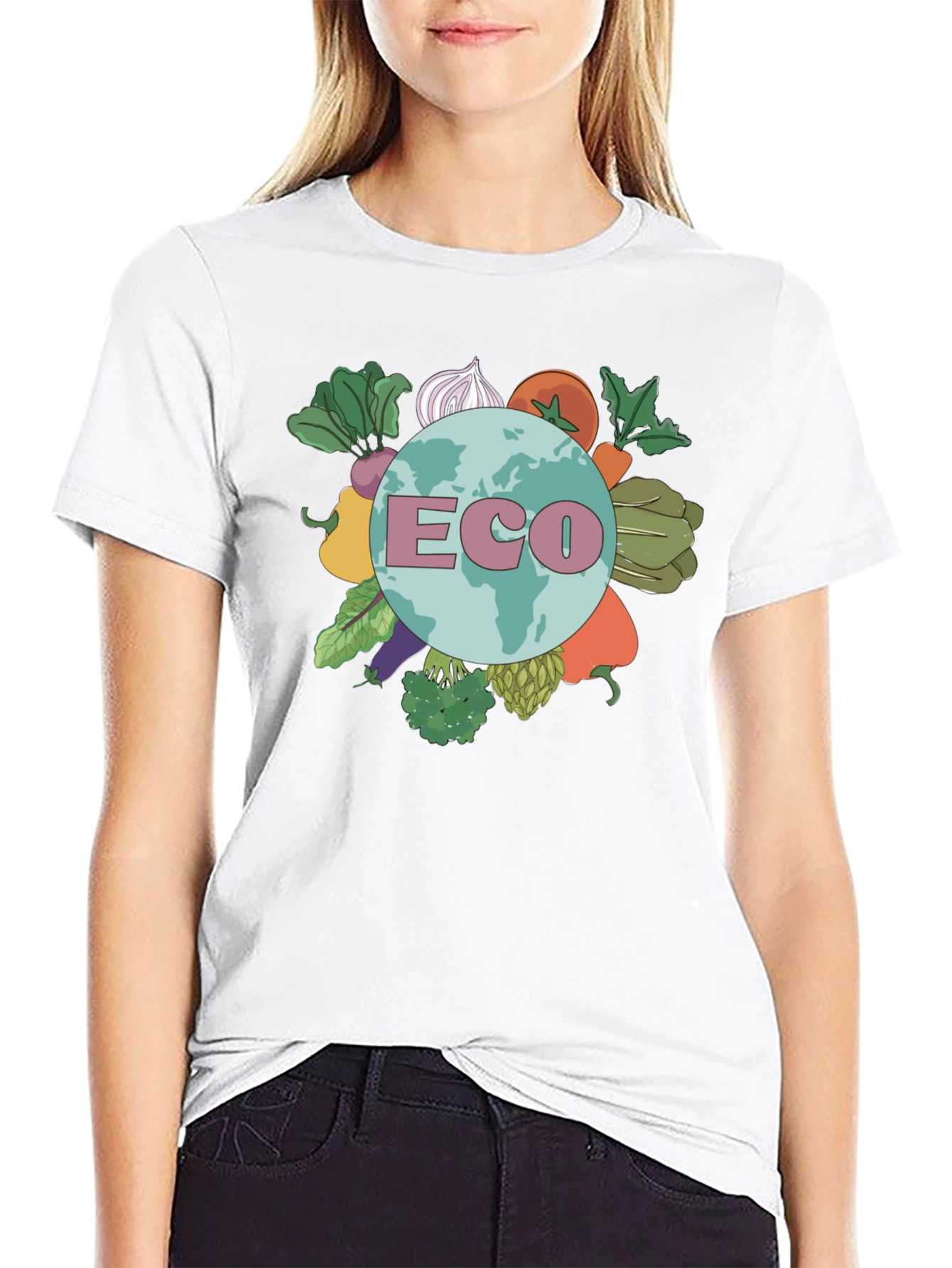 Eco Earth T-Shirt - Vegetable Planet Graphic Tee
