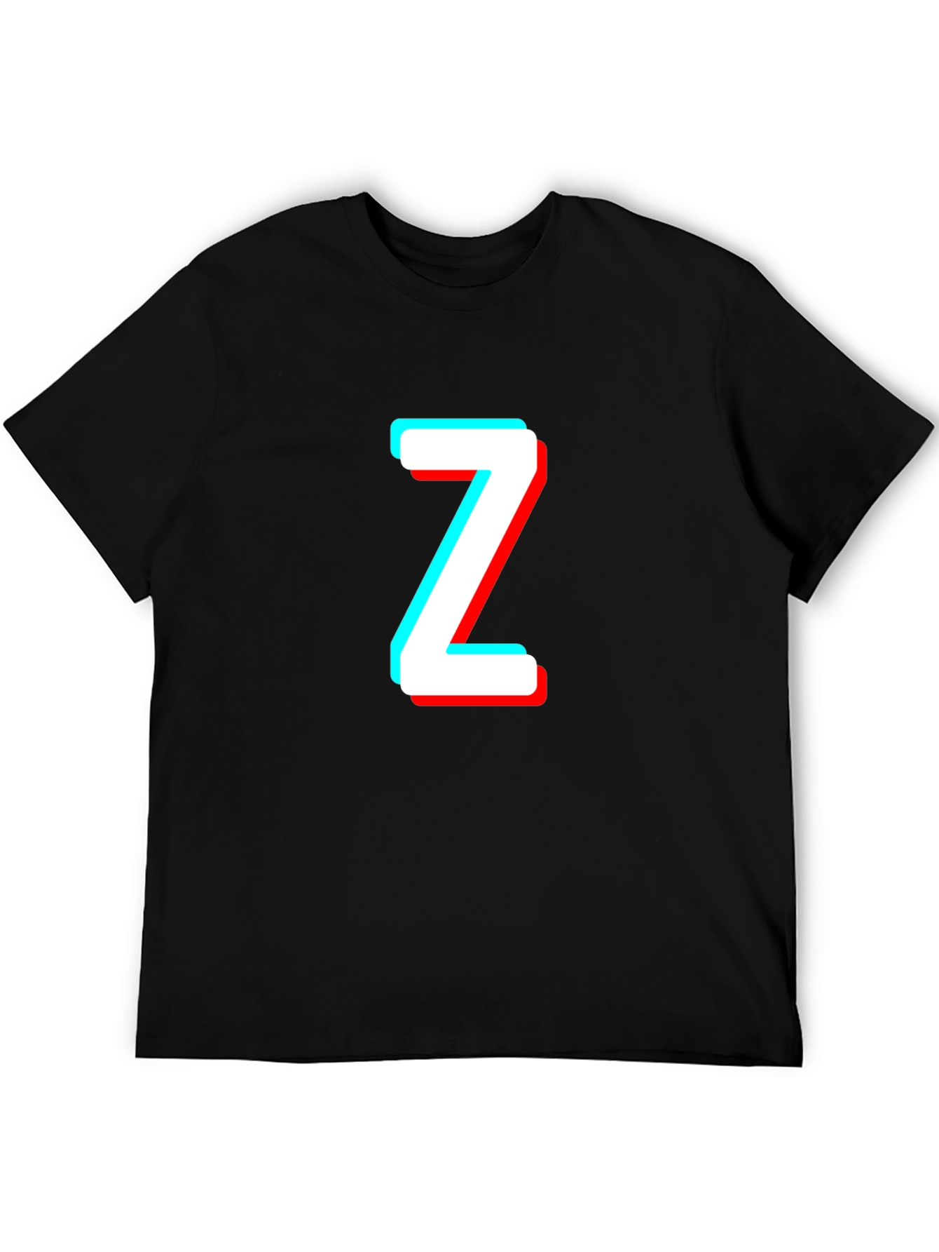 Trendy Black Tee with 3D Letter Z