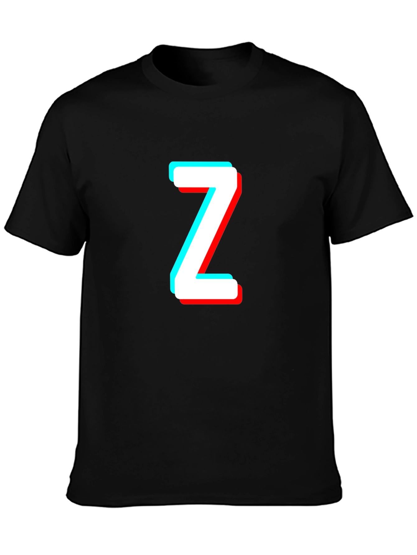 Trendy Black Tee with 3D Letter Z