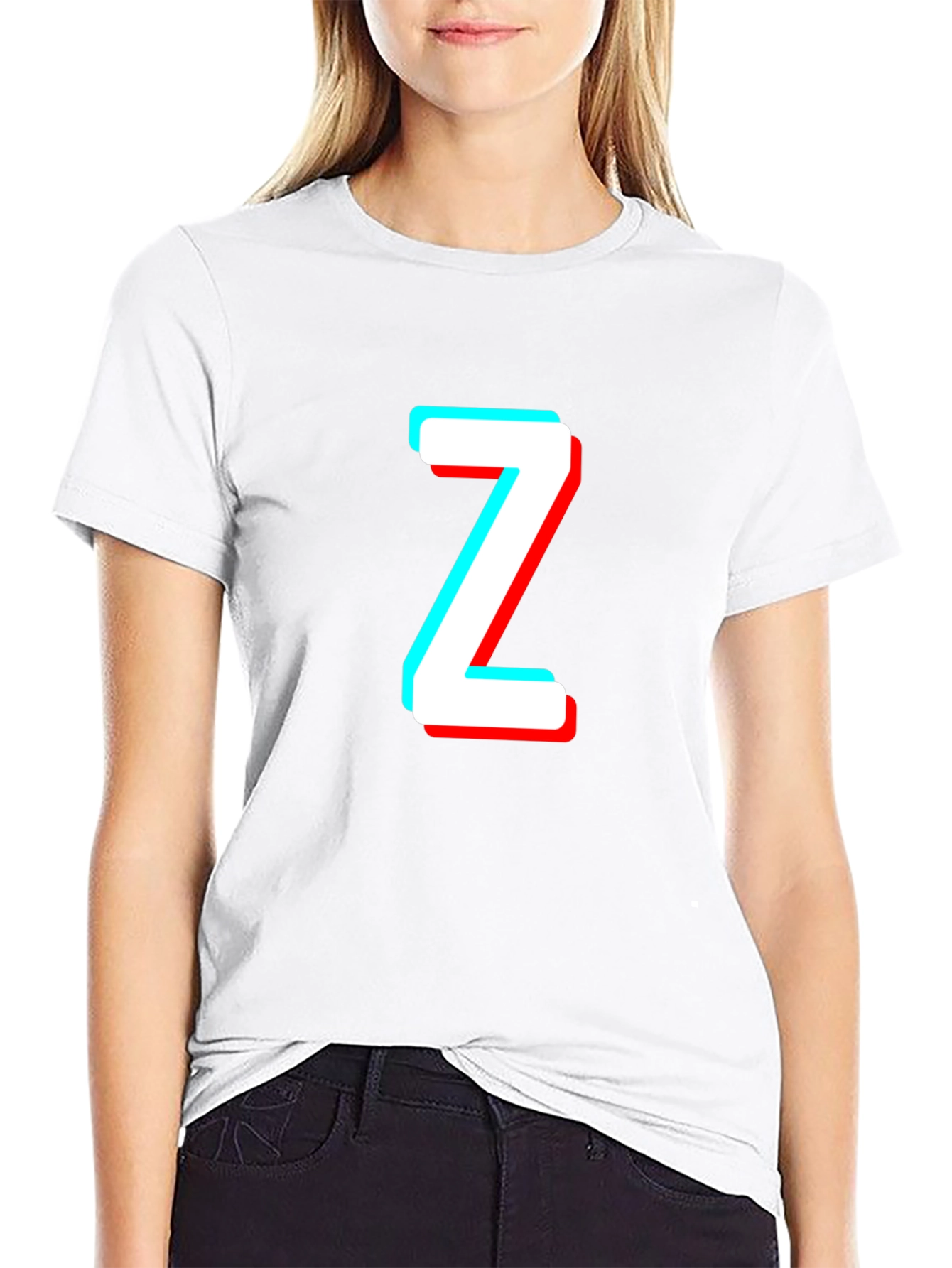 Trendy Black Tee with 3D Letter Z
