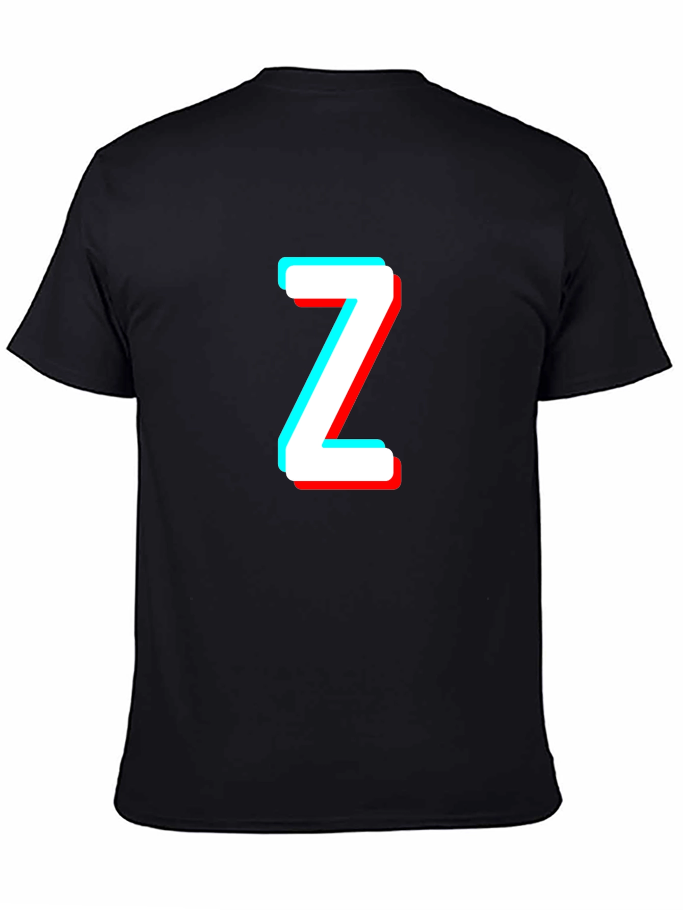 Trendy Black Tee with 3D Letter Z