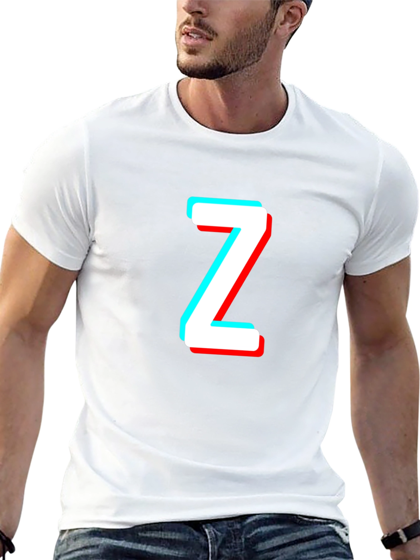 Trendy Black Tee with 3D Letter Z