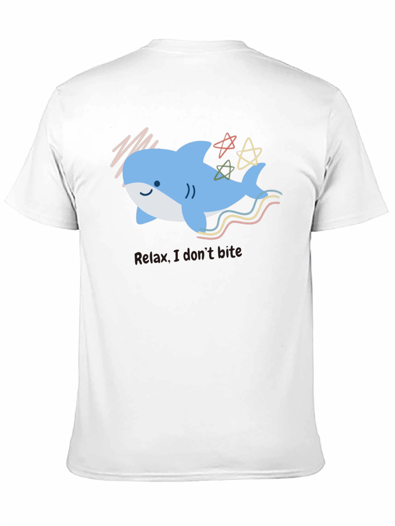 Relax Cute Shark Graphic Black T-Shirt