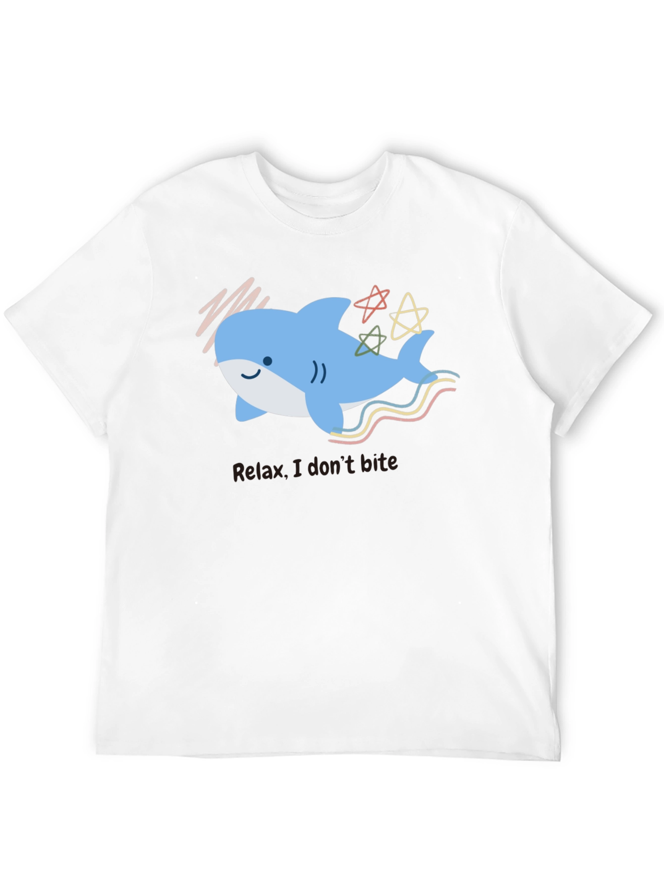 Relax Cute Shark Graphic Black T-Shirt