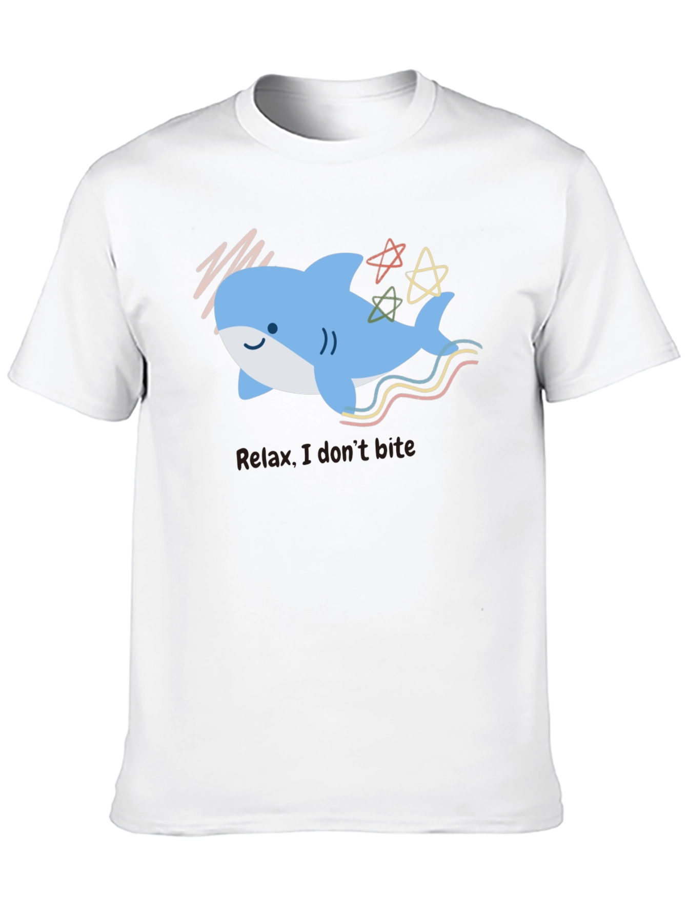 Relax Cute Shark Graphic Black T-Shirt