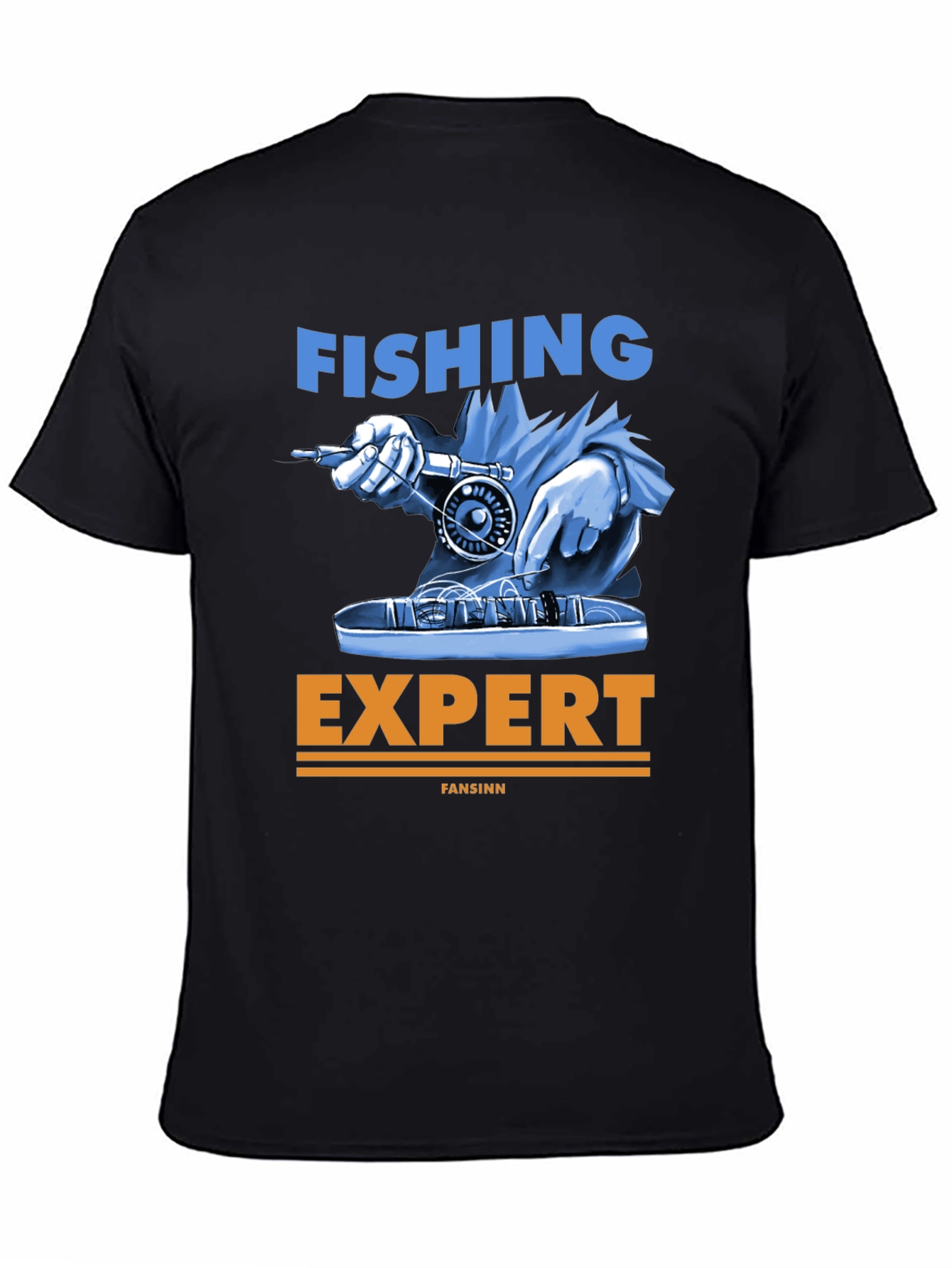 Fishing Expert Graphic Tee - Black Cotton T-Shirt