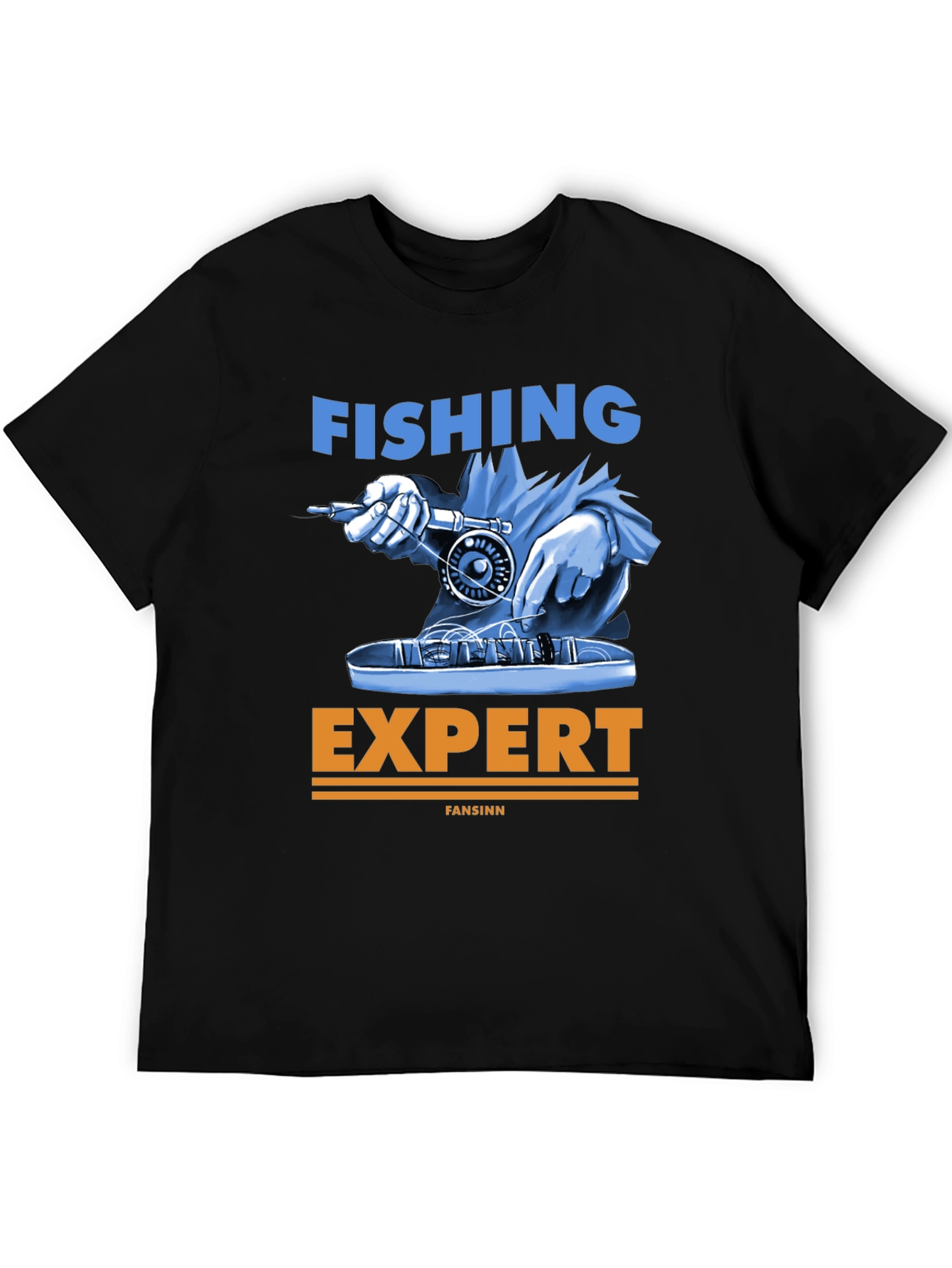 Fishing Expert Graphic Tee - Black Cotton T-Shirt