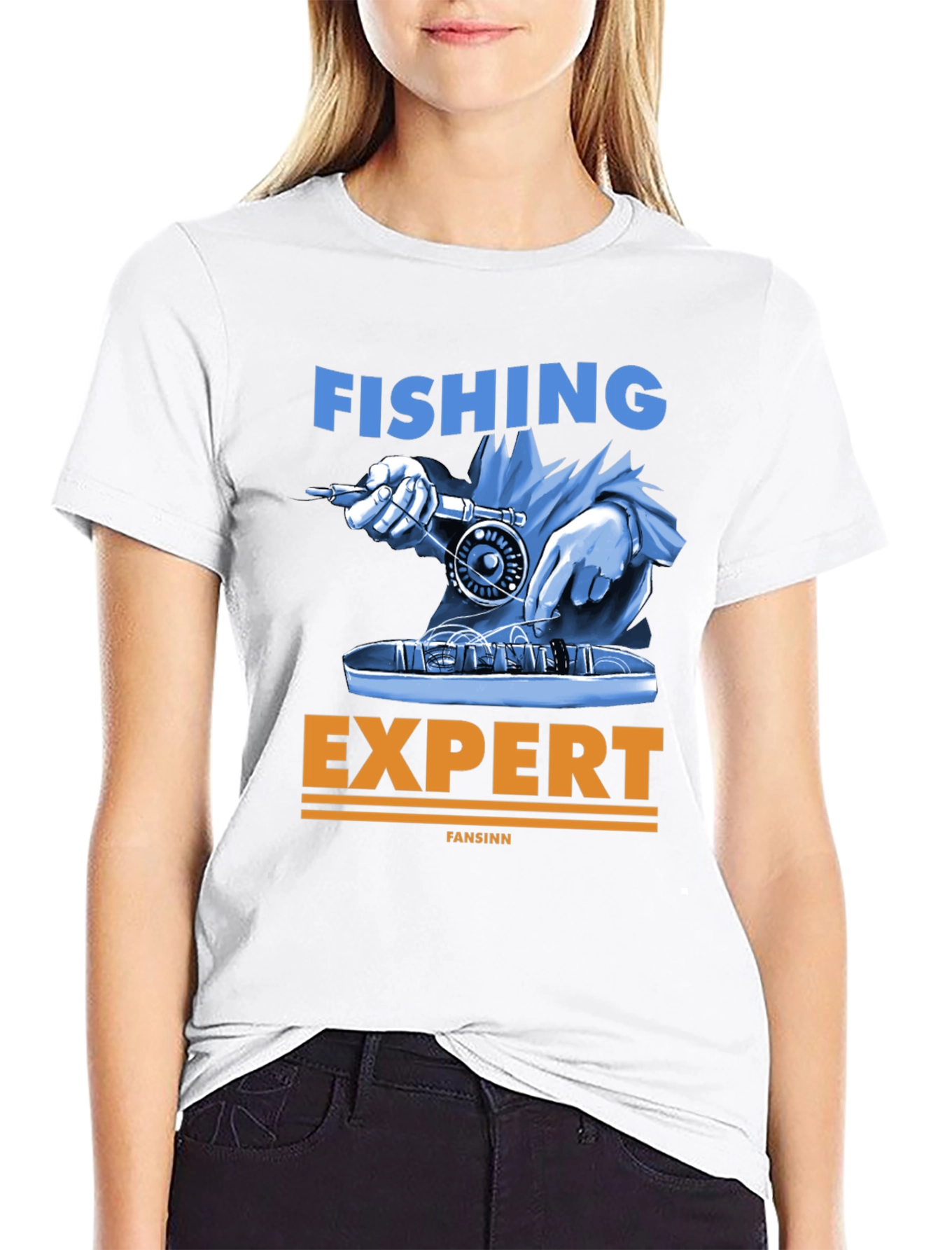 Fishing Expert Graphic Tee - Black Cotton T-Shirt