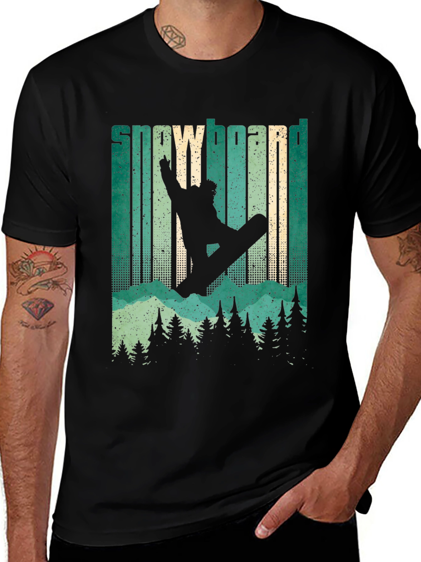 Snowboarder Silhouette Graphic T-Shirt