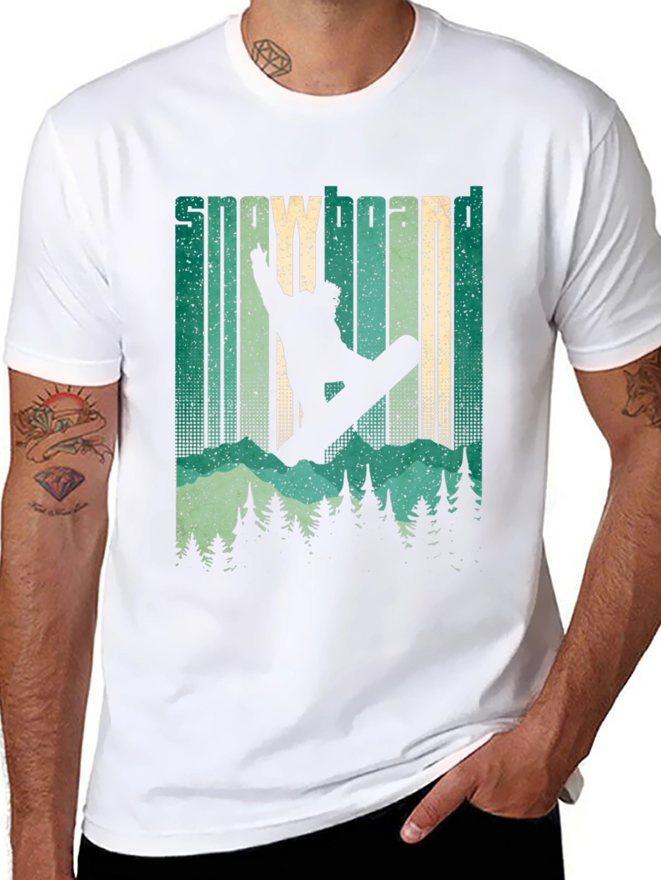 Snowboarder Silhouette Graphic T-Shirt