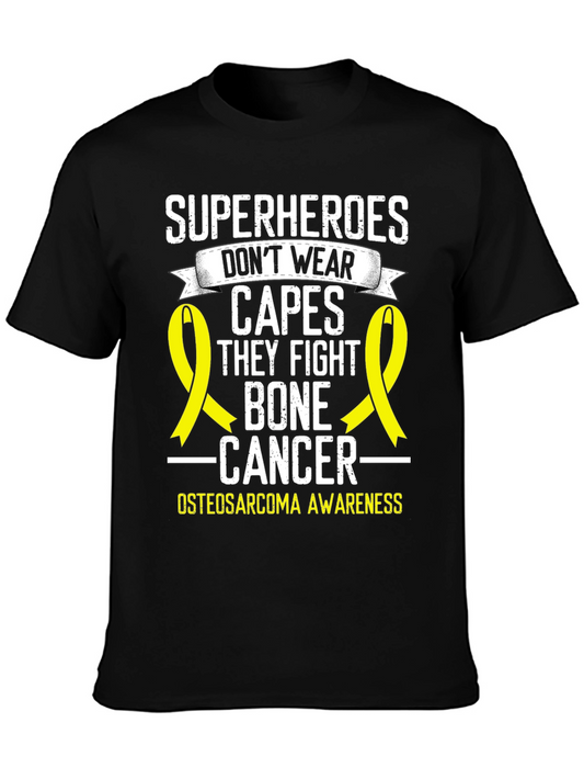 Bone Cancer Awareness T-Shirt Superheroes Dont Wear Capes