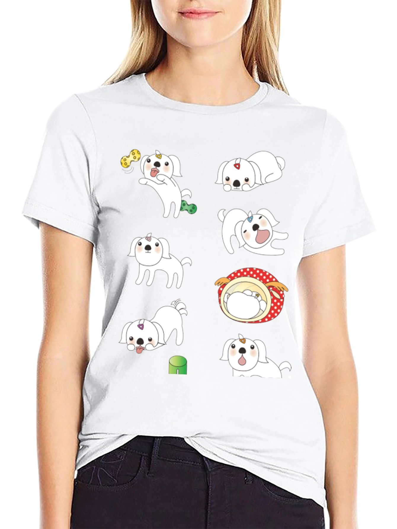 Cute Dog Print T-Shirt
