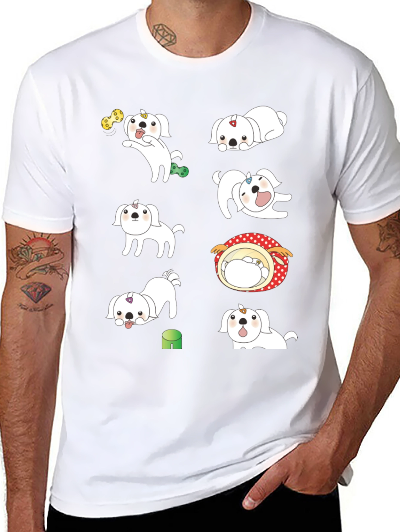 Cute Dog Print T-Shirt