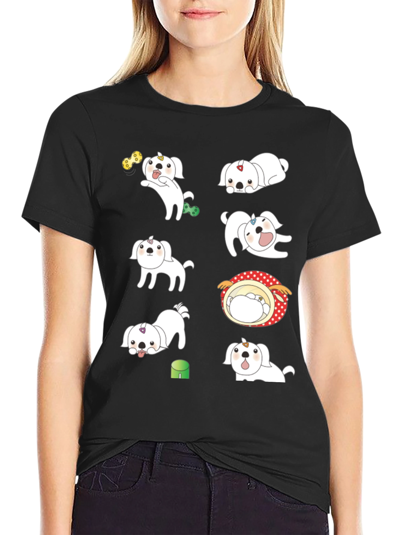 Cute Dog Print T-Shirt