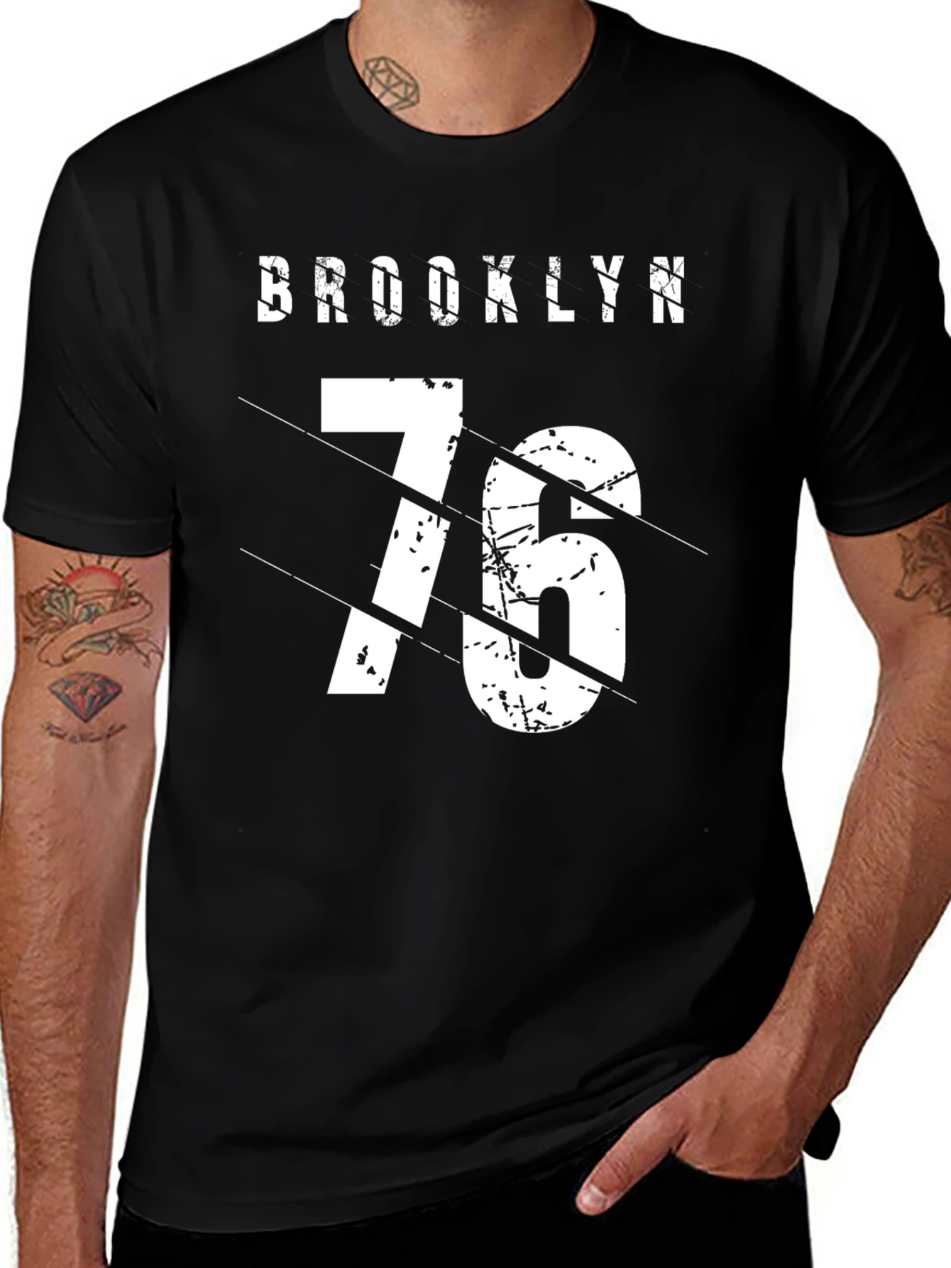 Brooklyn 76 Graphic Tee - Stylish Black T-Shirt