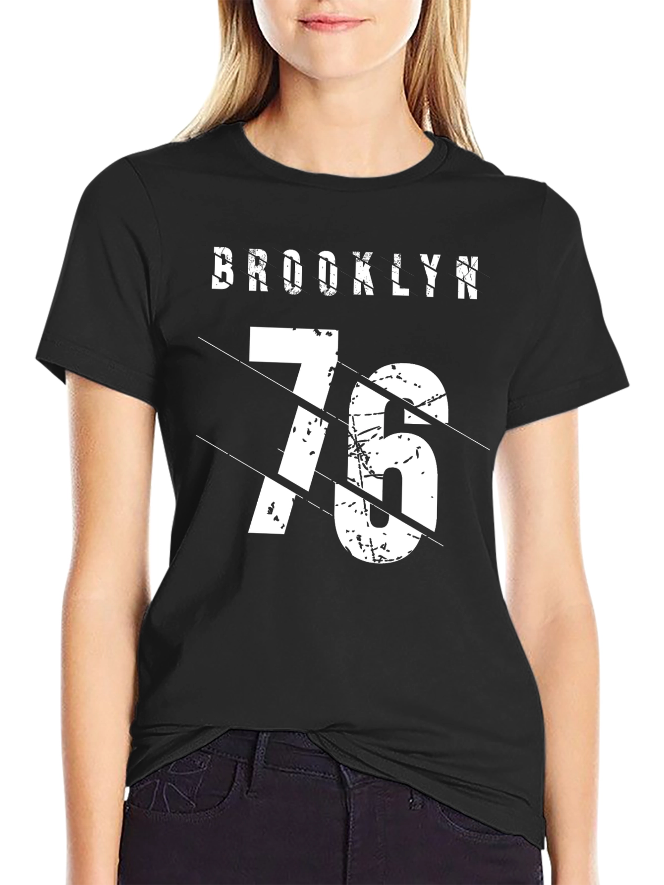 Brooklyn 76 Graphic Tee - Stylish Black T-Shirt