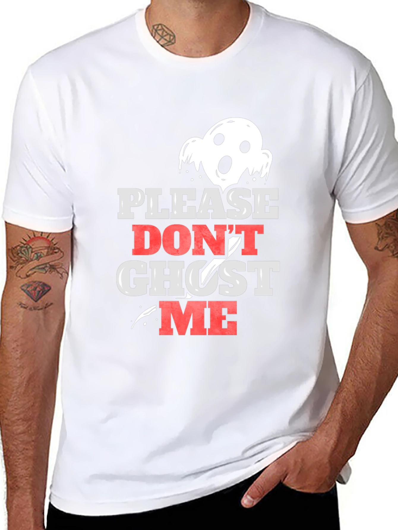 Please Dont Ghost Me Black Graphic Tee