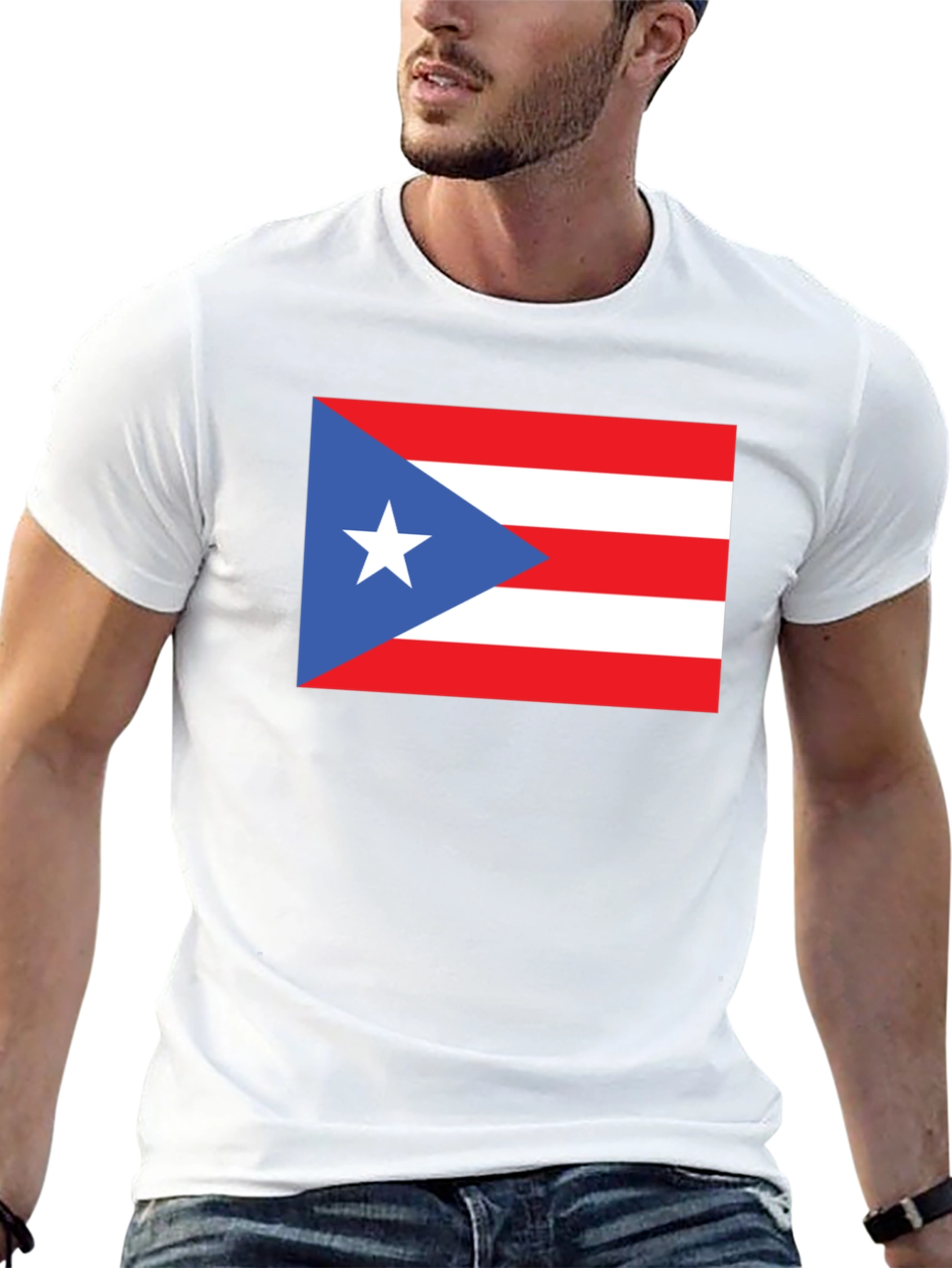 Puerto Rico Flag Graphic Tee - Black