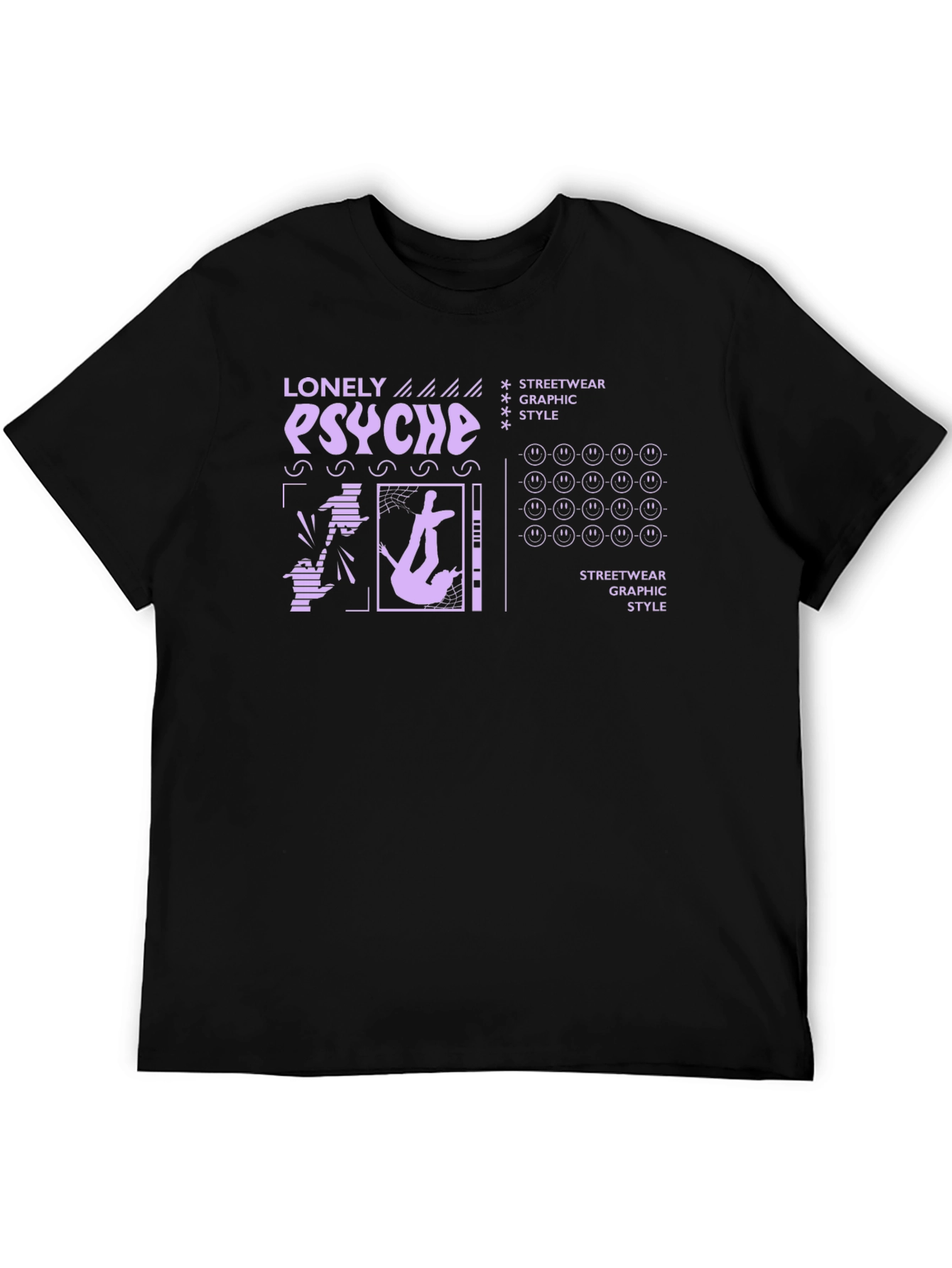 Lonely Psyche Graphic Print T-Shirt - Streetwear Style