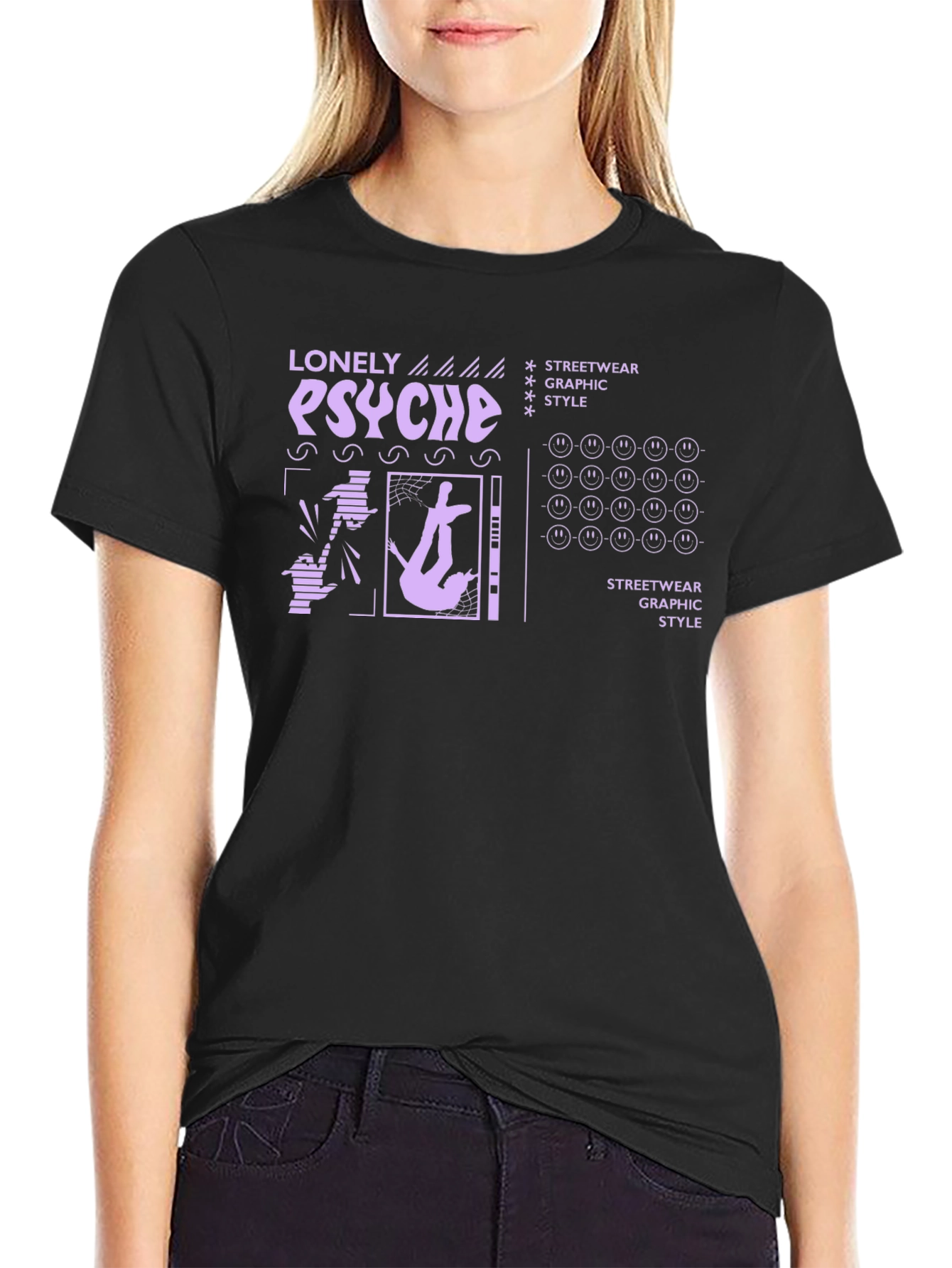 Lonely Psyche Graphic Print T-Shirt - Streetwear Style