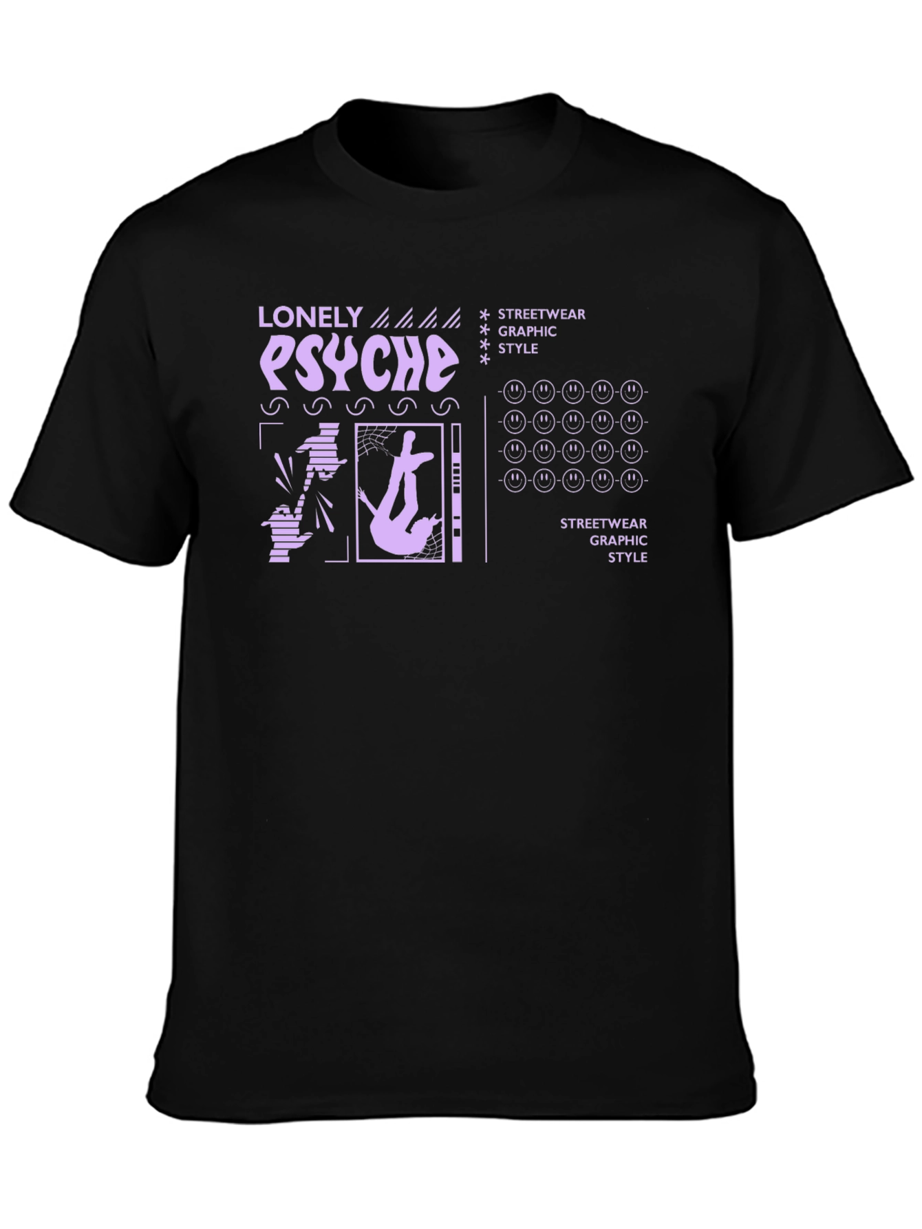 Lonely Psyche Graphic Print T-Shirt - Streetwear Style
