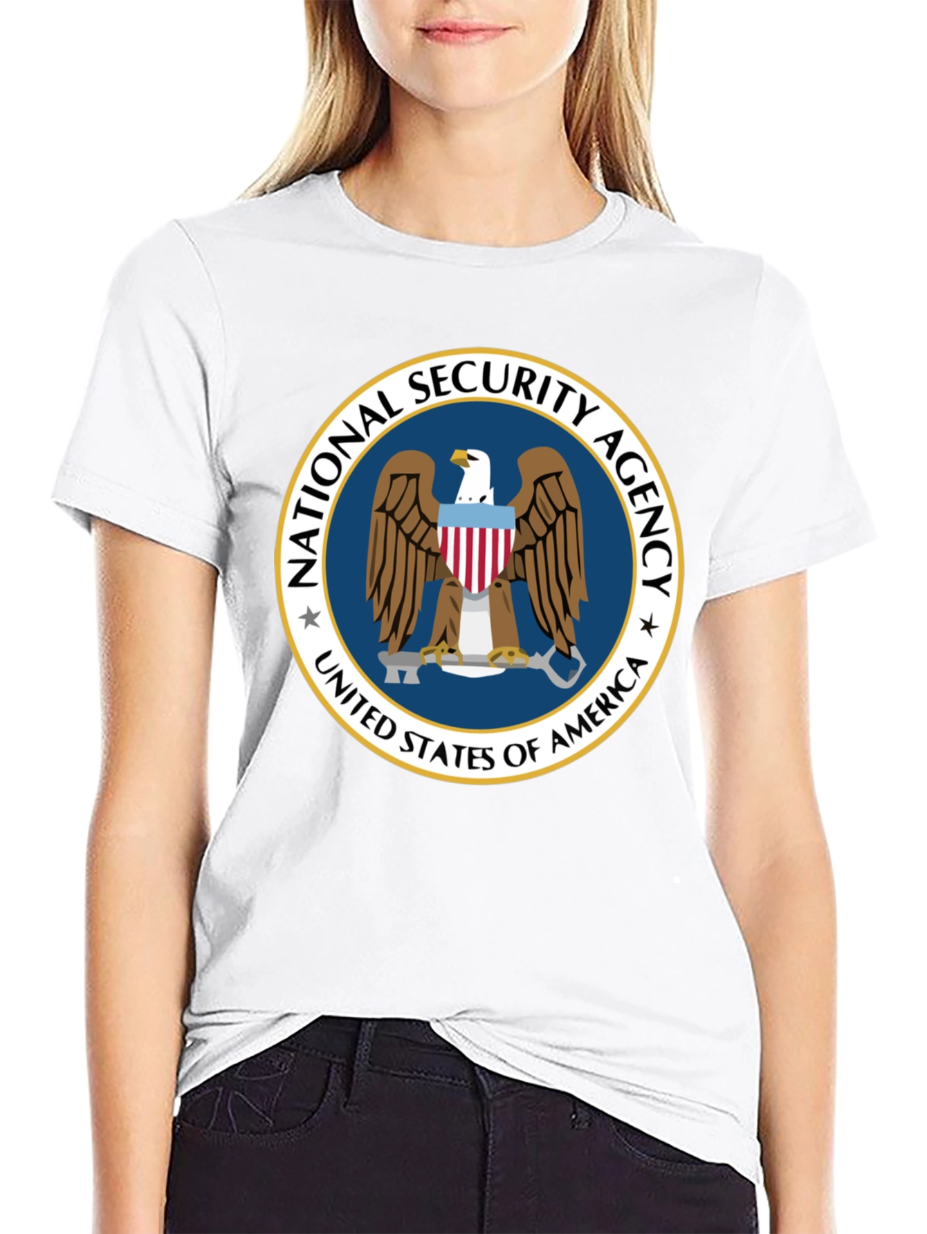 NSA Eagle Graphic T-Shirt - Black
