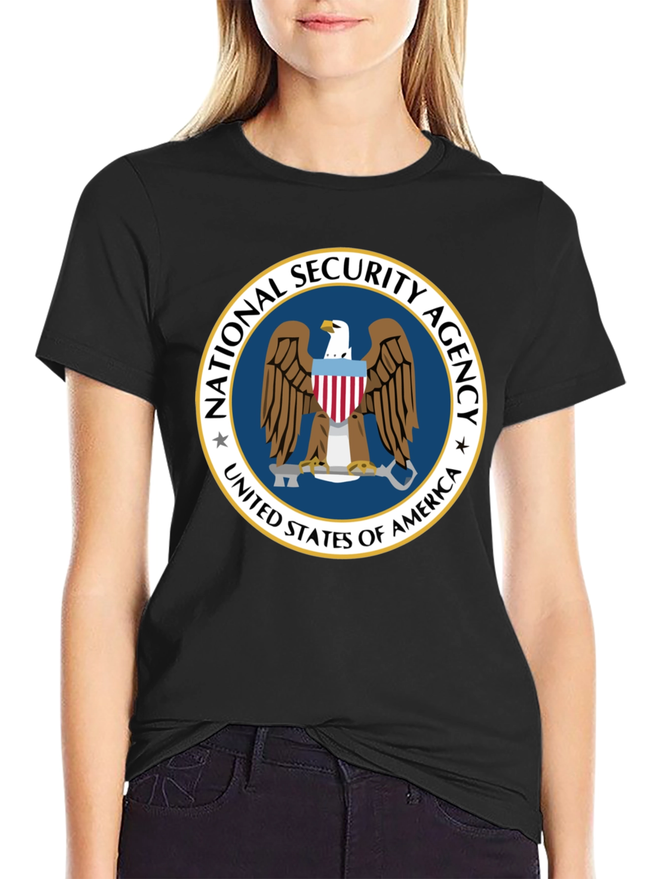NSA Eagle Graphic T-Shirt - Black