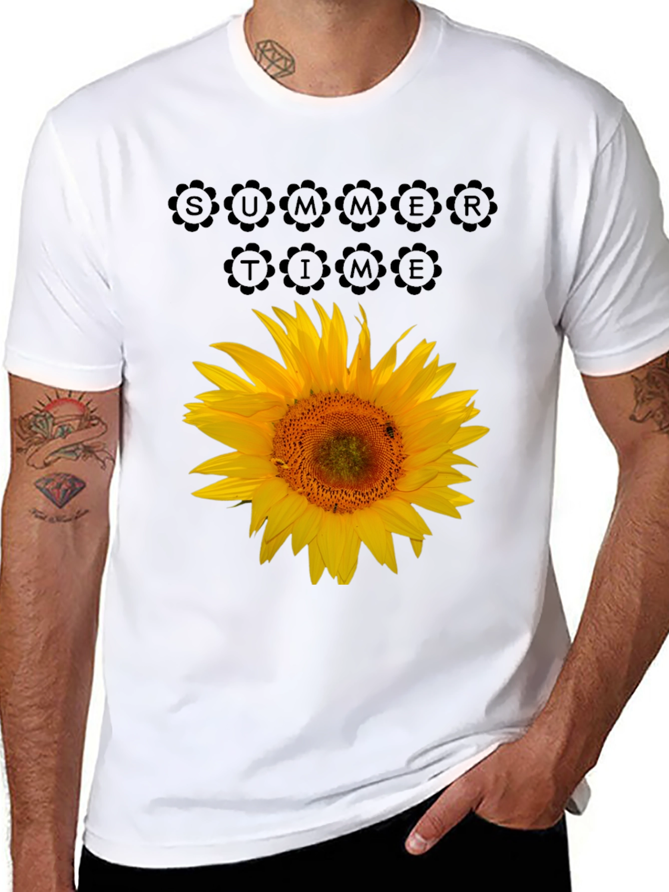 Summer Time Sunflower Graphic T-Shirt