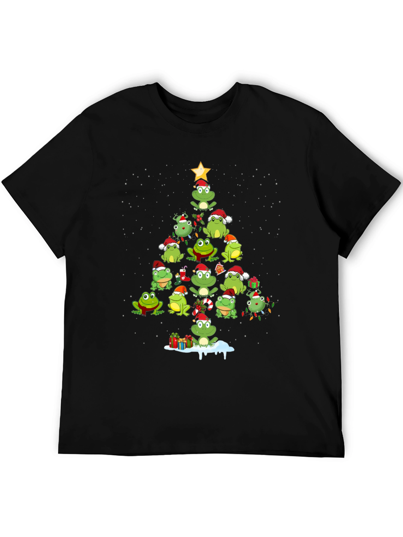 Frog Christmas Tree Graphic T-Shirt