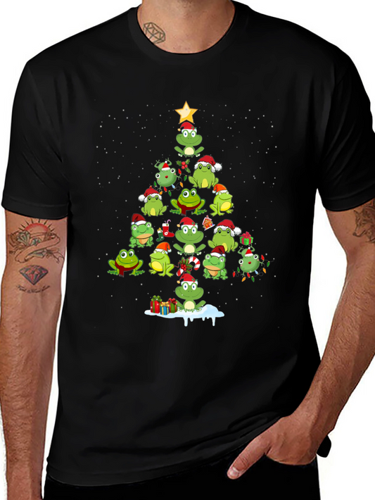 Frog Christmas Tree Graphic T-Shirt