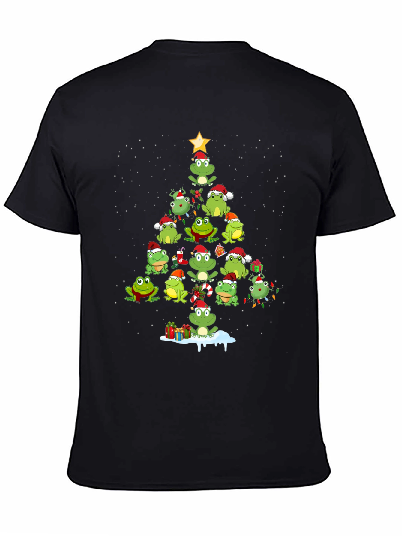 Frog Christmas Tree Graphic T-Shirt