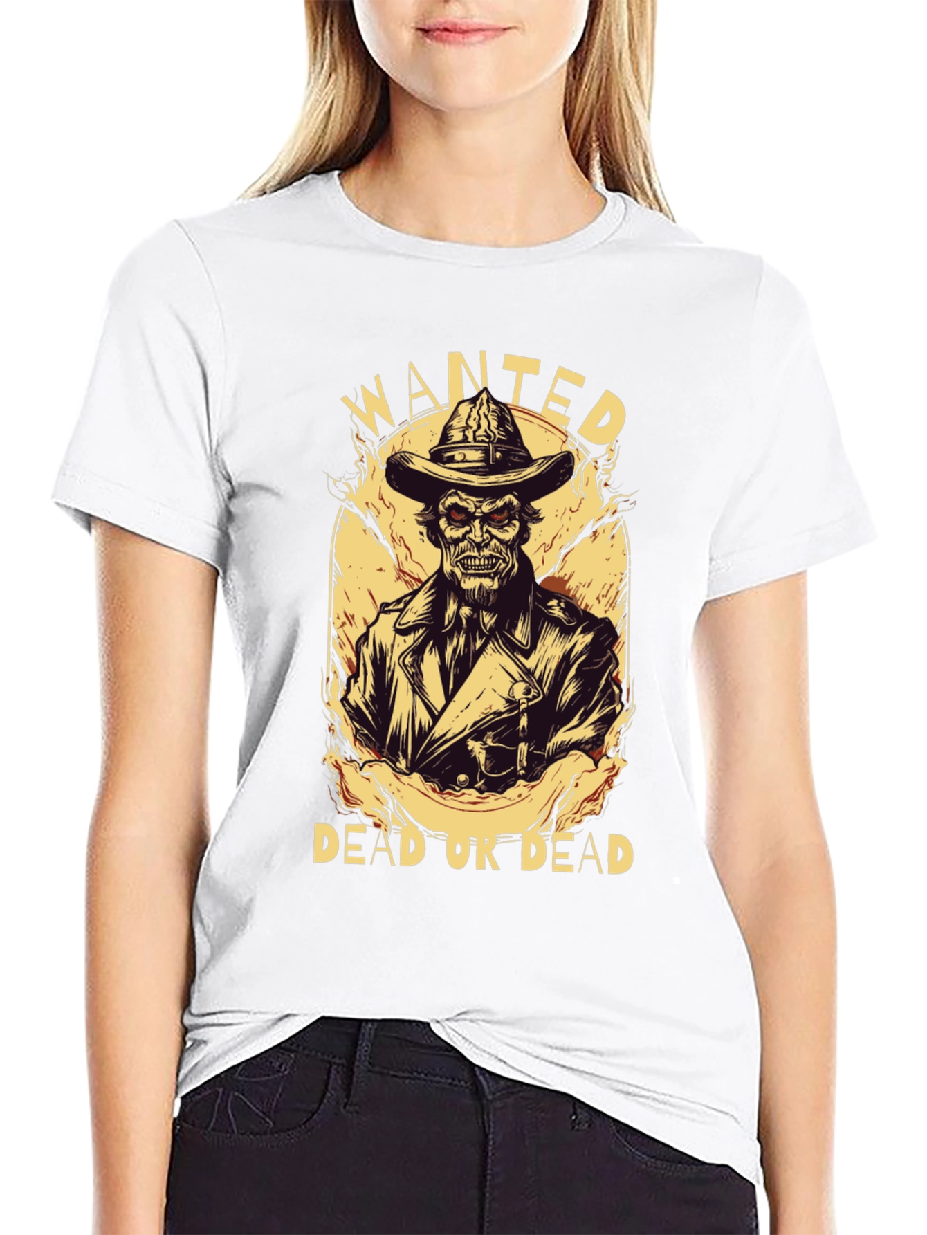 Wanted Undead Cowboy Graphic T-Shirt - Black
