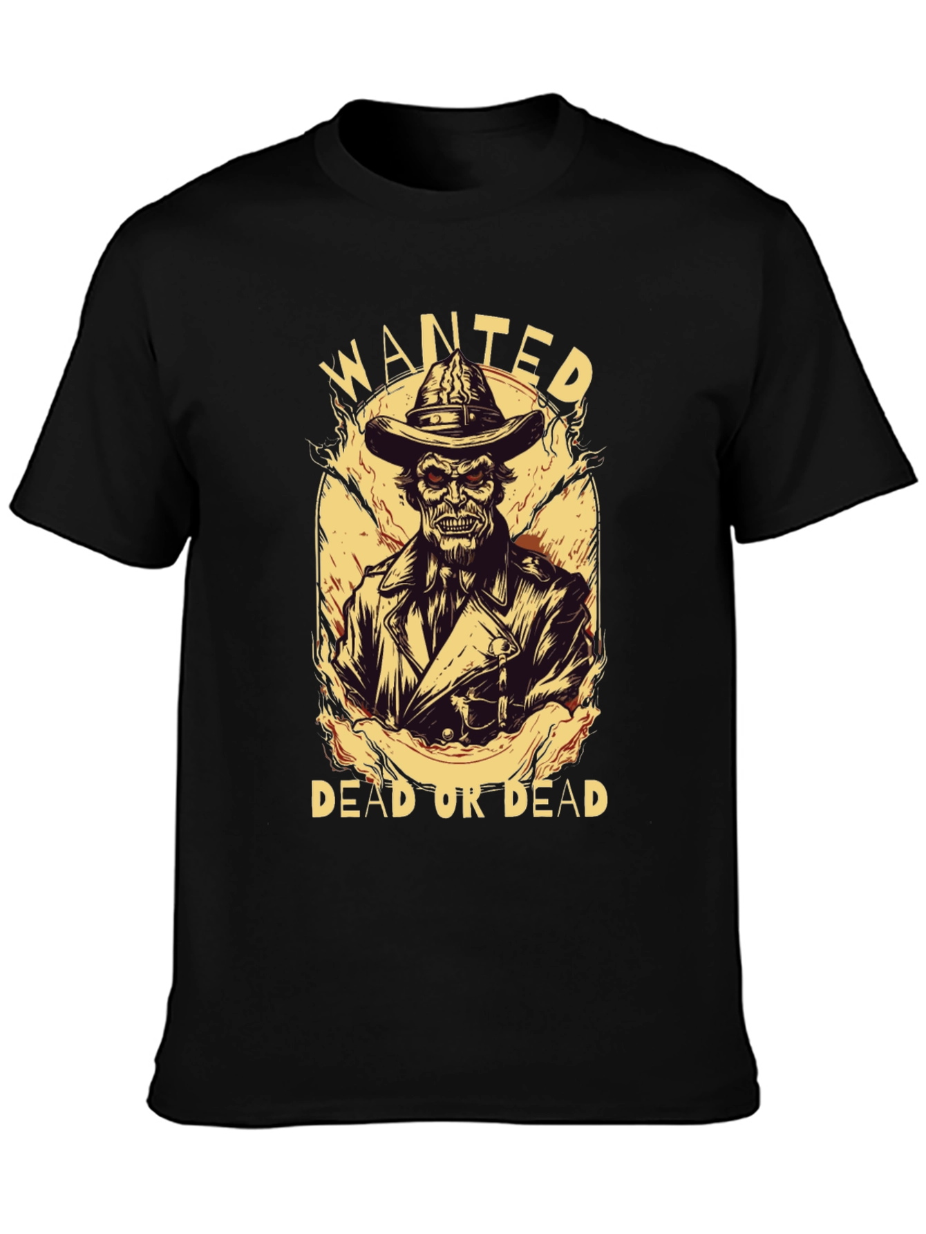 Wanted Undead Cowboy Graphic T-Shirt - Black