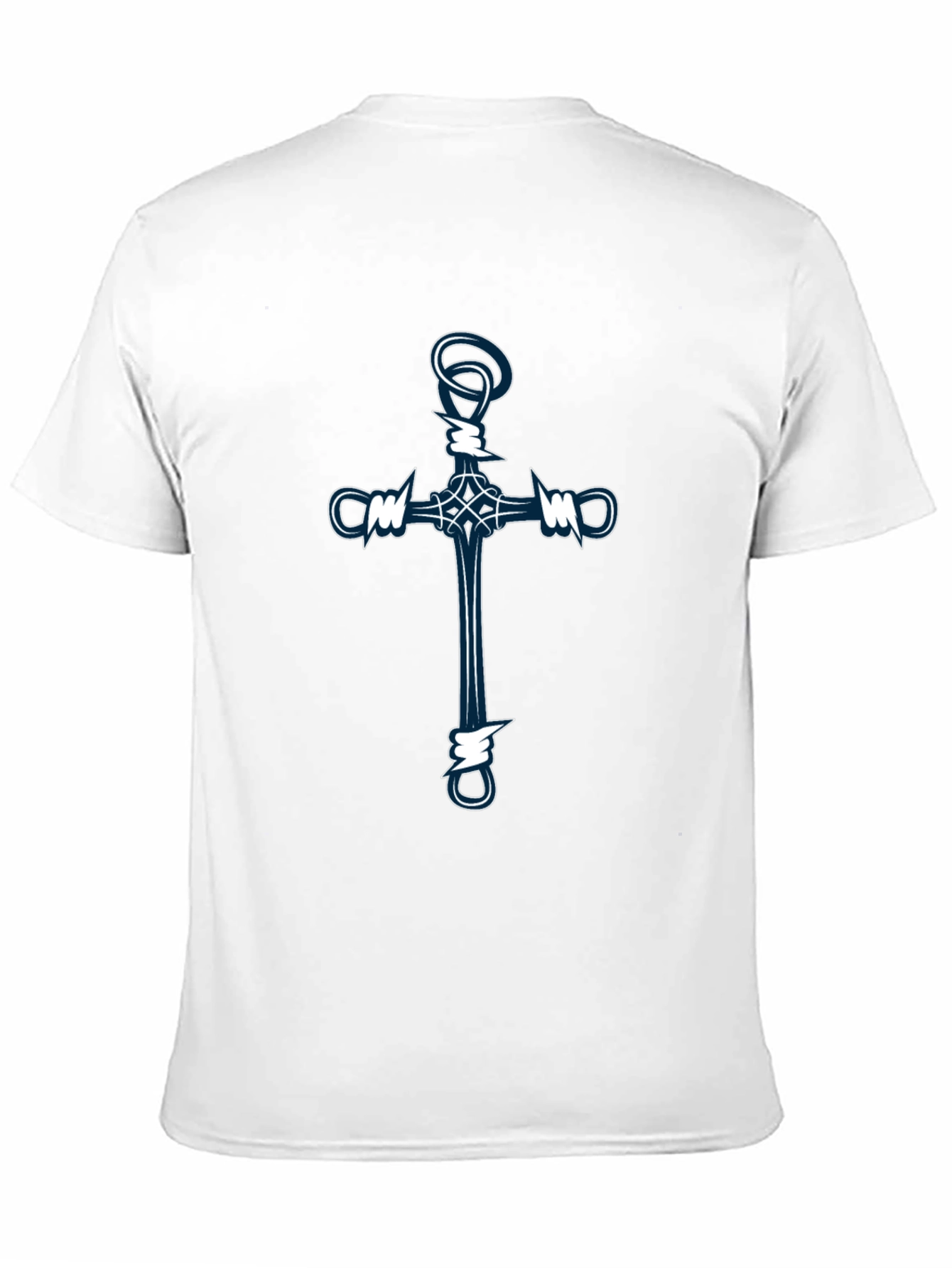 Barbed Wire Cross Graphic Tee - Black