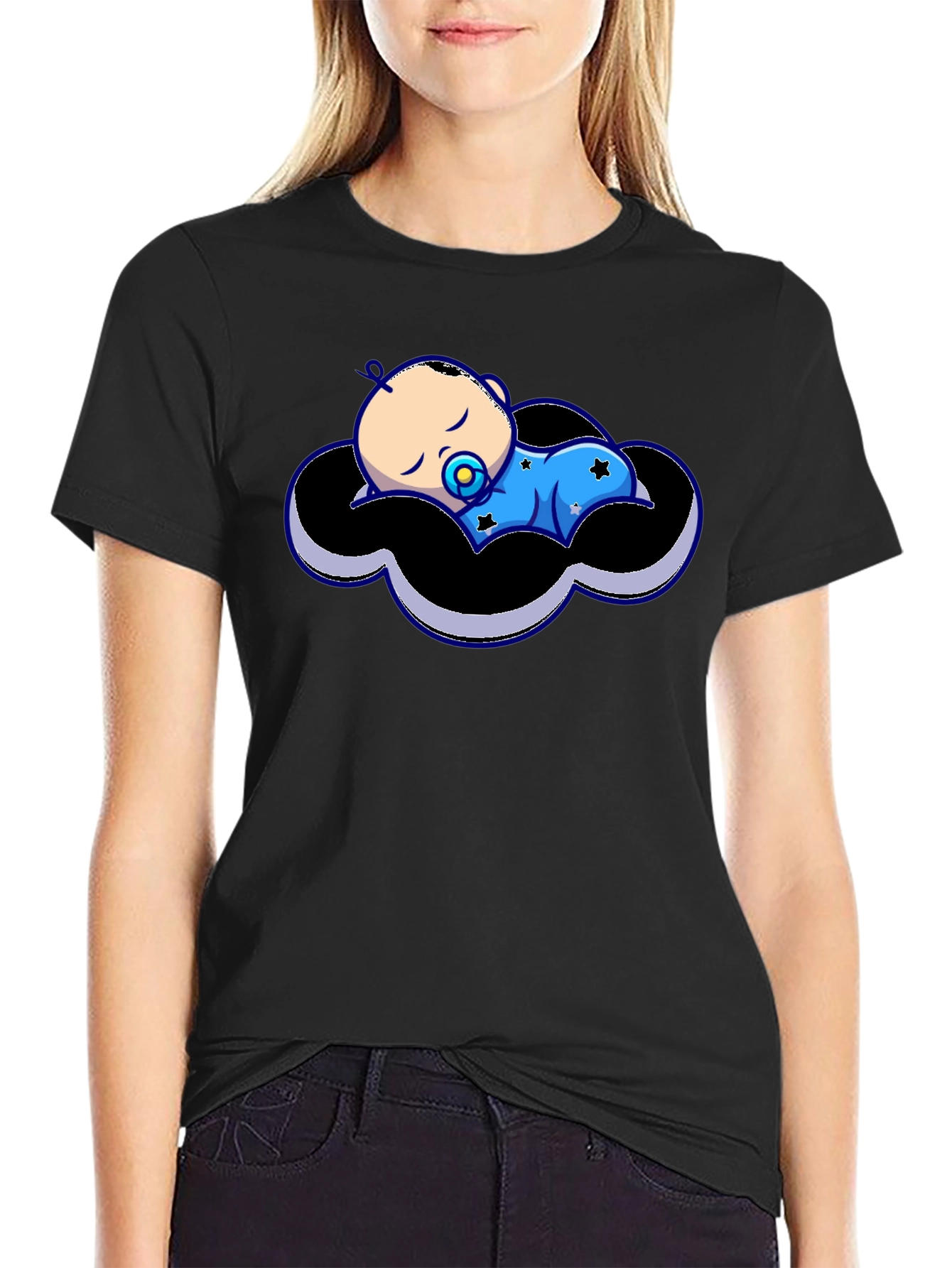 Baby Cloud Graphic Tee - Black