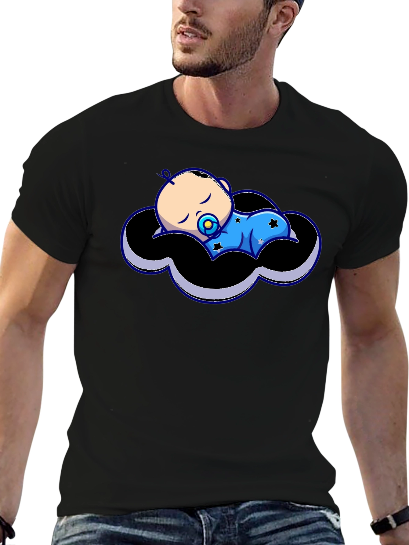 Baby Cloud Graphic Tee - Black