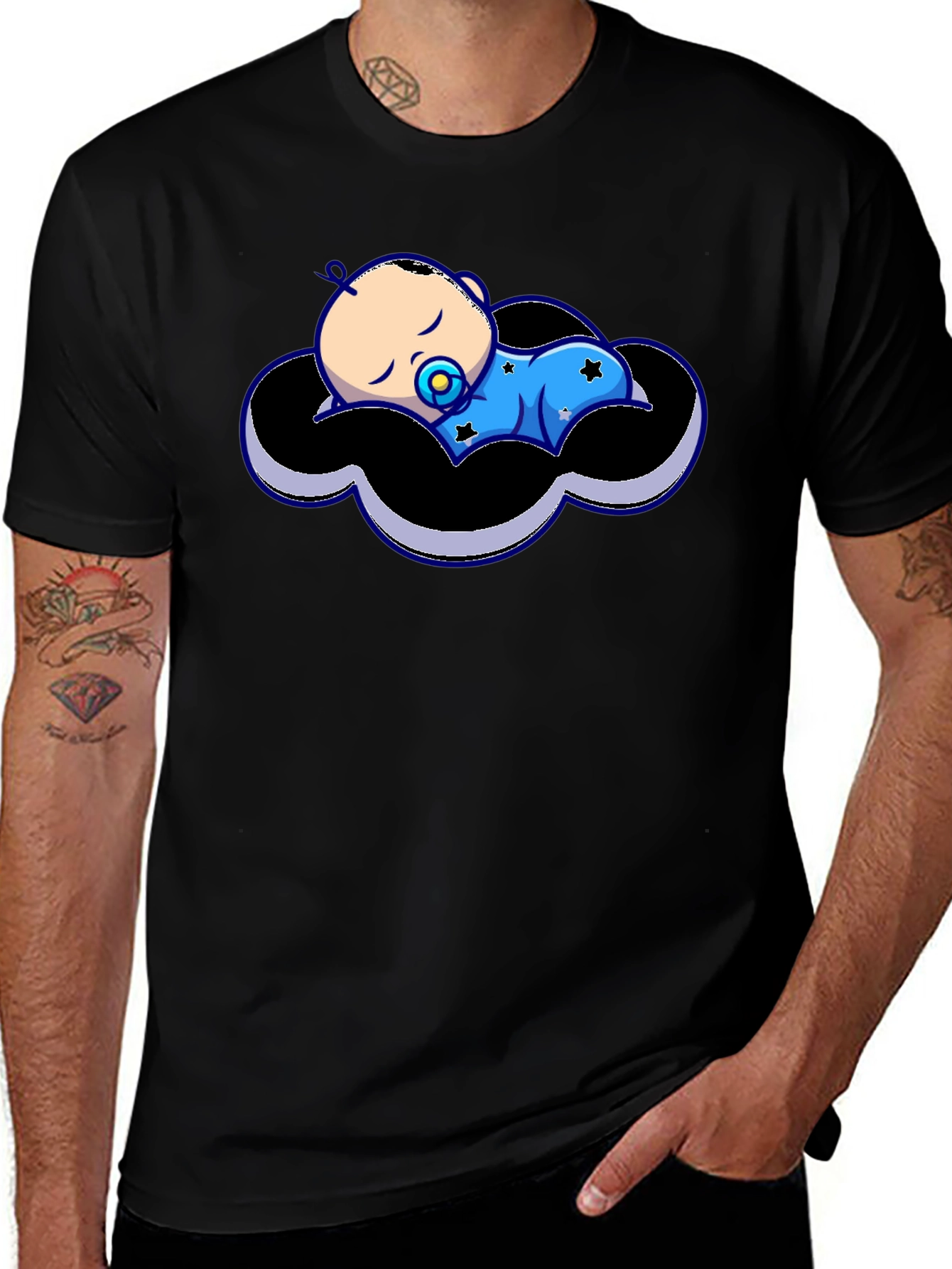 Baby Cloud Graphic Tee - Black