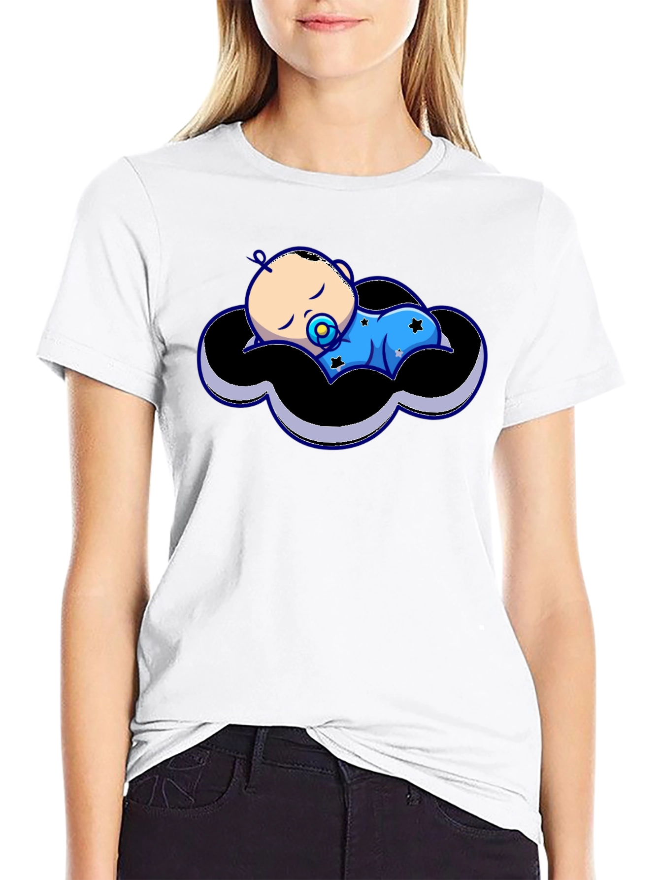 Baby Cloud Graphic Tee - Black