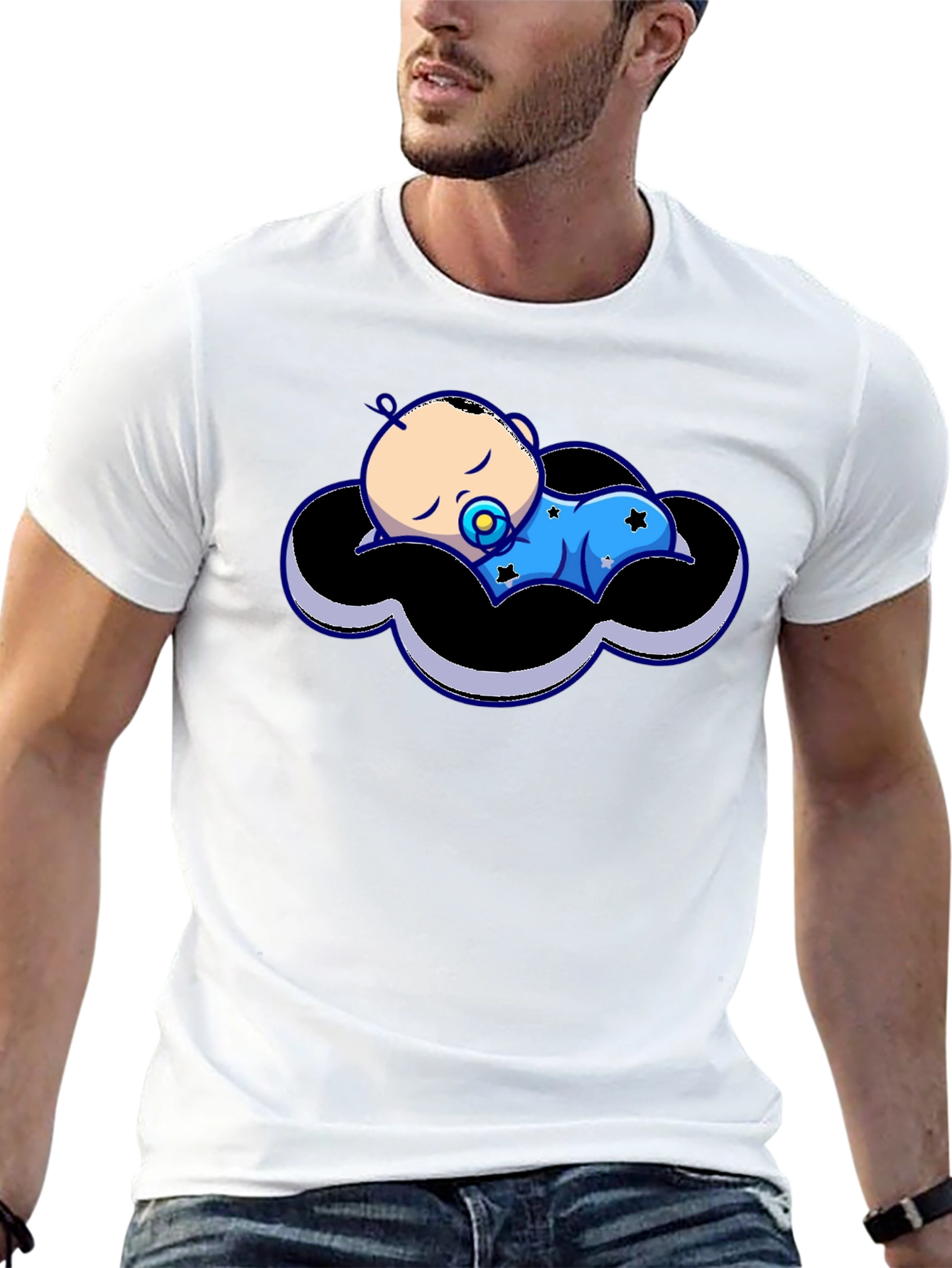 Baby Cloud Graphic Tee - Black