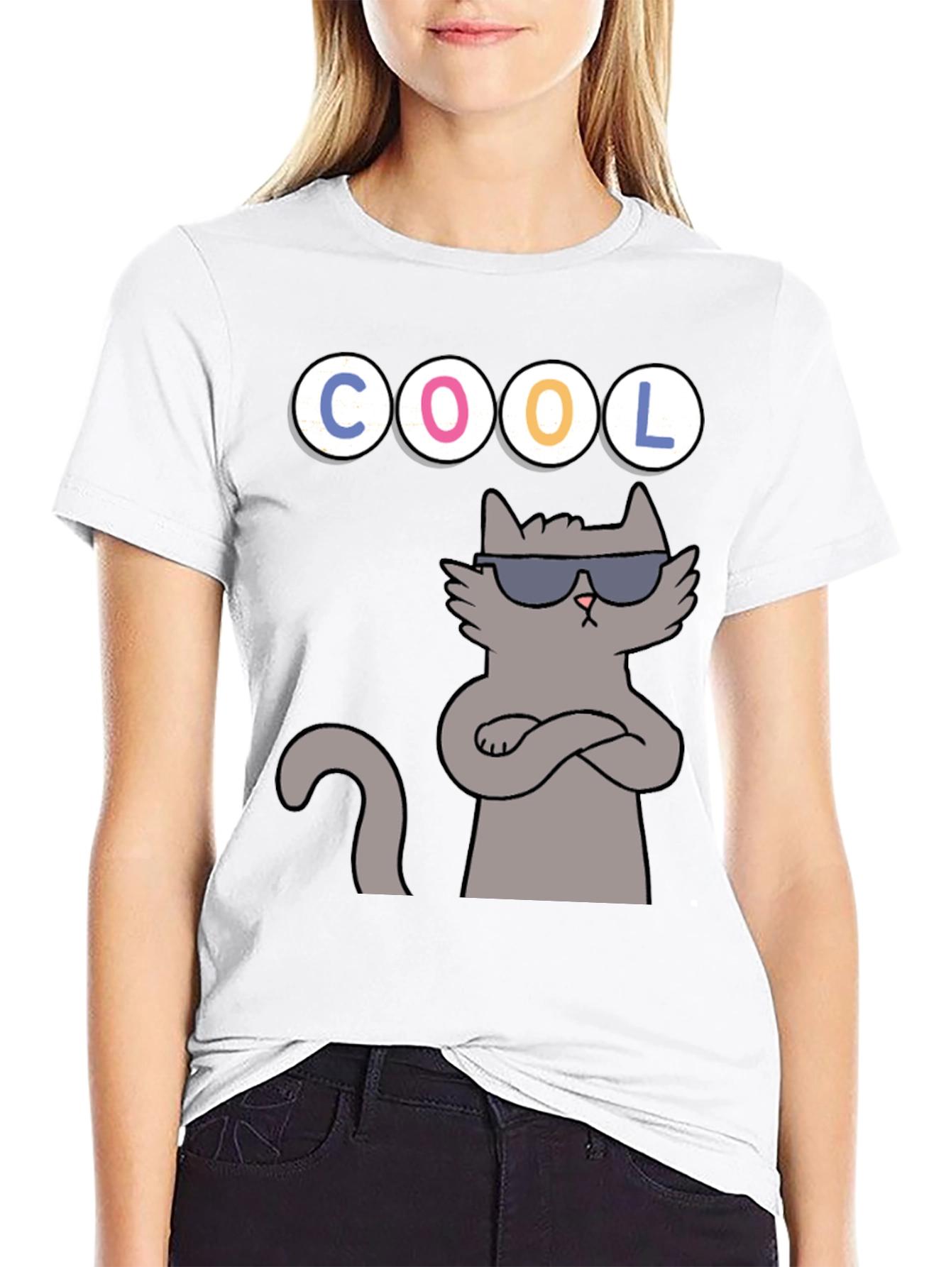 Cool Cat Graphic Tee - Unisex Black T-Shirt
