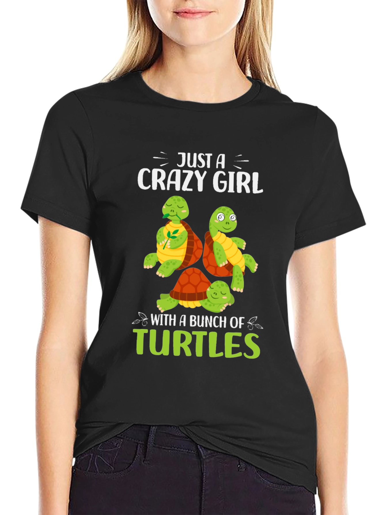 Crazy Girl Turtles Graphic Tee