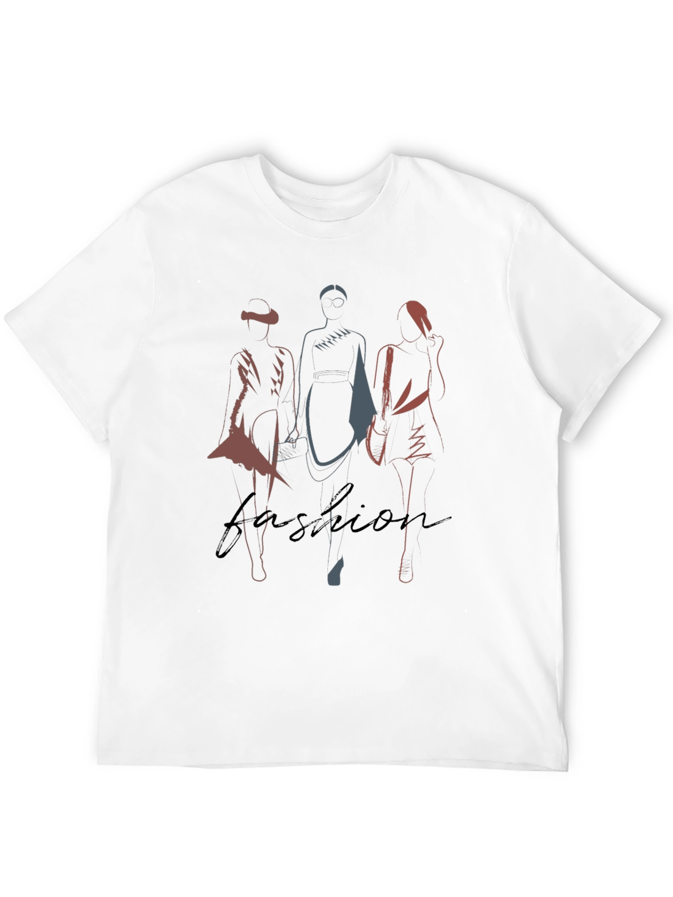 Fashion Silhouette Graphic Tee - Stylish Mens Black T-Shirt